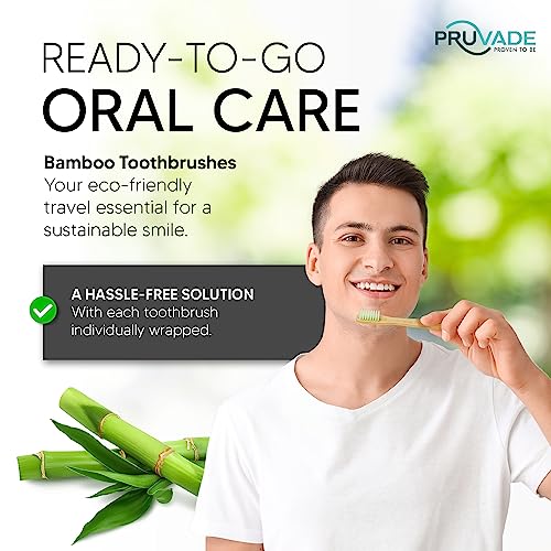 Pruvade Disposable Toothbrushes, Prepasted Toothbrushes Individually Wrapped
