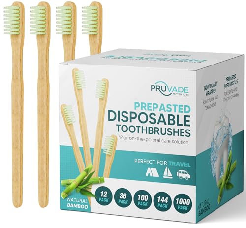 Pruvade Disposable Toothbrushes, Prepasted Toothbrushes Individually Wrapped