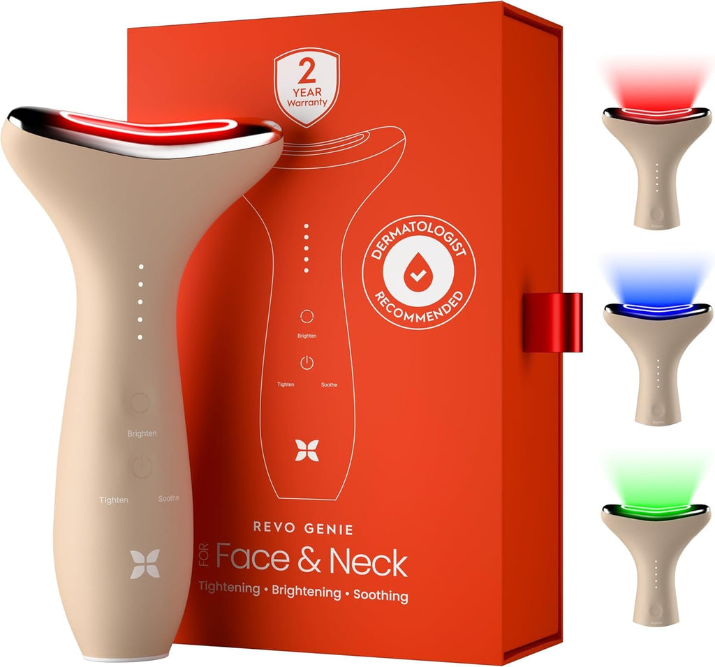 3-in-1 Face & Neck Beauty Massager with LED Light Therapy