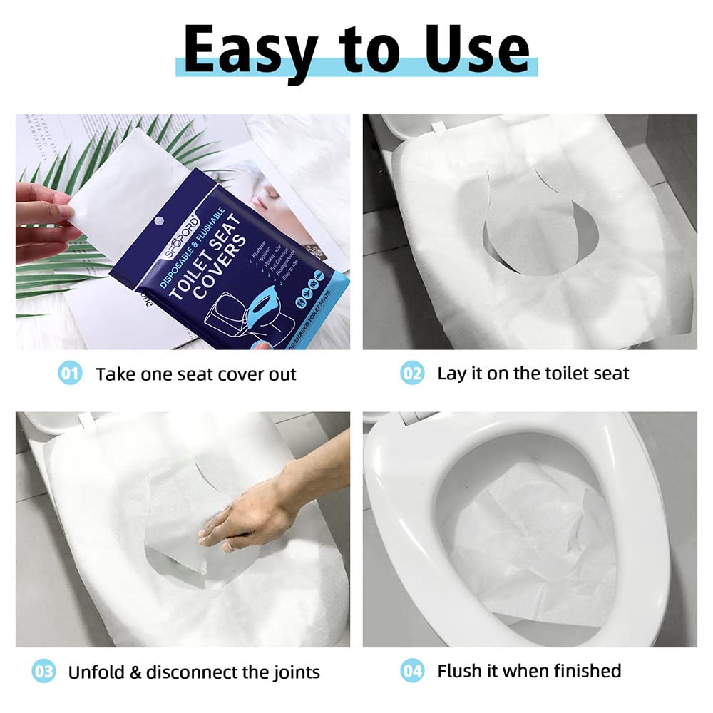 Disposable Toilet Seat Covers XL 100 Pack Travel Hygiene Essentials