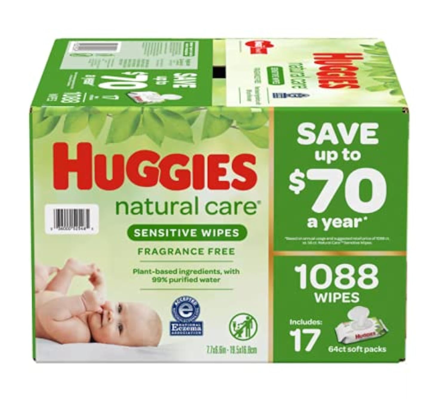 Sensitive Baby Wipes Unscented Hypoallergenic 560 Count Pack