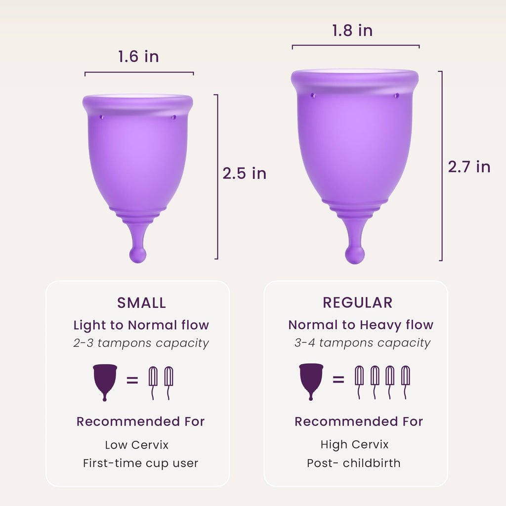 Reusable Menstrual Cup Set Medical Silicone 12 Hour Protection