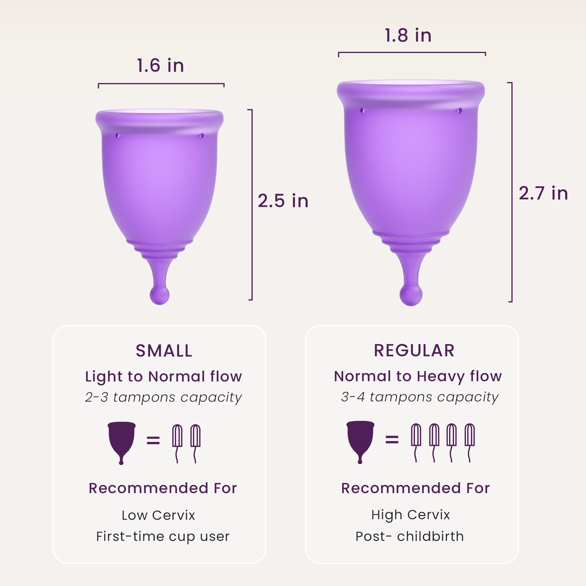 Reusable Menstrual Cup Set Medical Silicone 12 Hour Protection