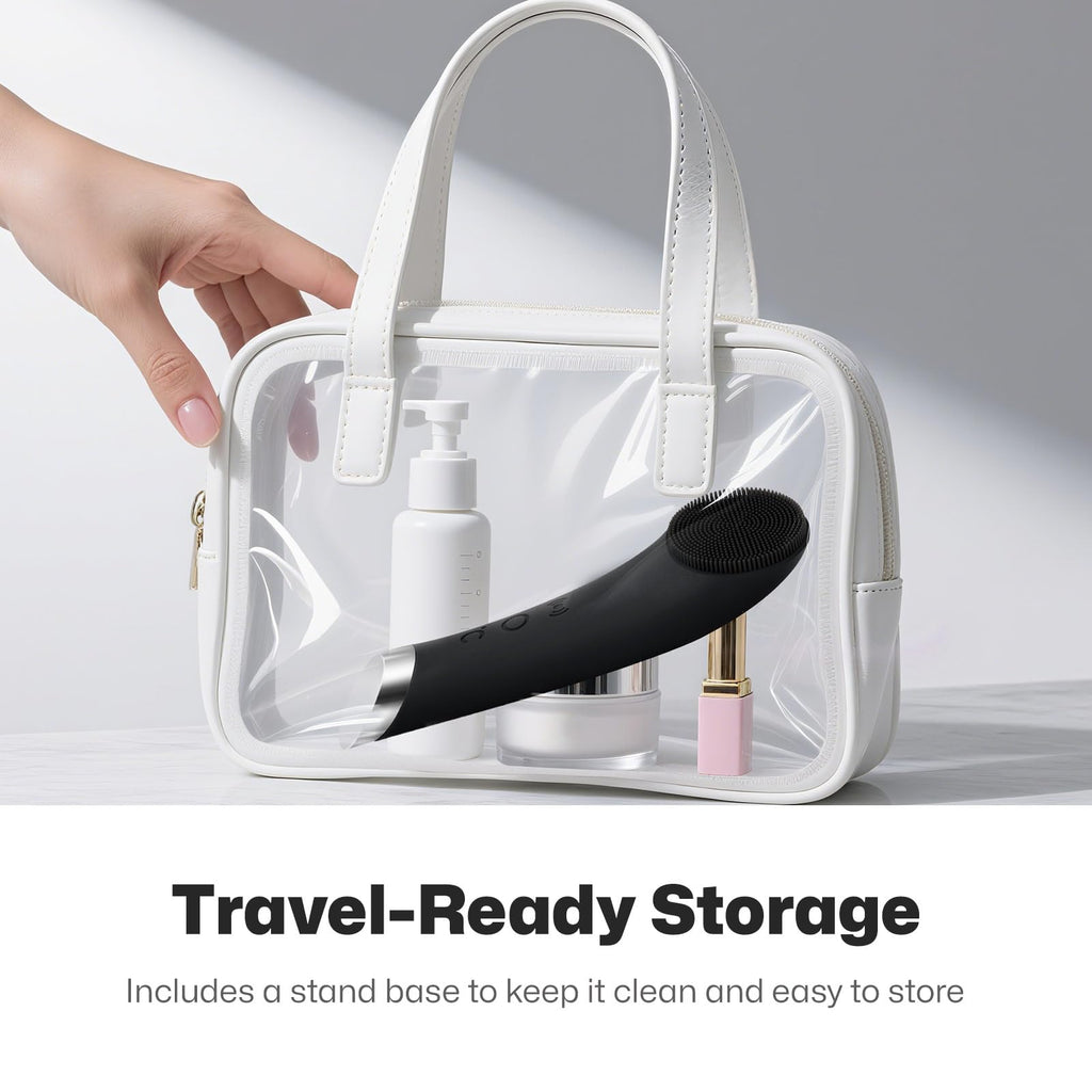 Silicone Facial Cleansing Brush with Heat Massage Rechargeable