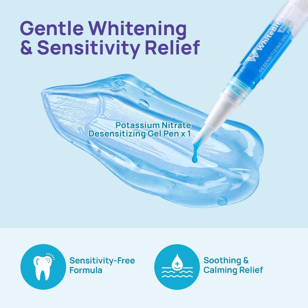 LED Teeth Whitening Kit for Sensitive Teeth with Remineralizing Gel