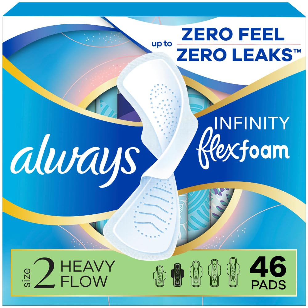 Infinity Feminine Pads Heavy Flow Unscented 96 Count Pack