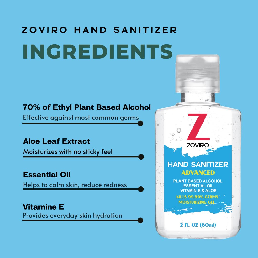 Mini Hand Sanitizer Gel with Aloe & Essential Oils 2oz