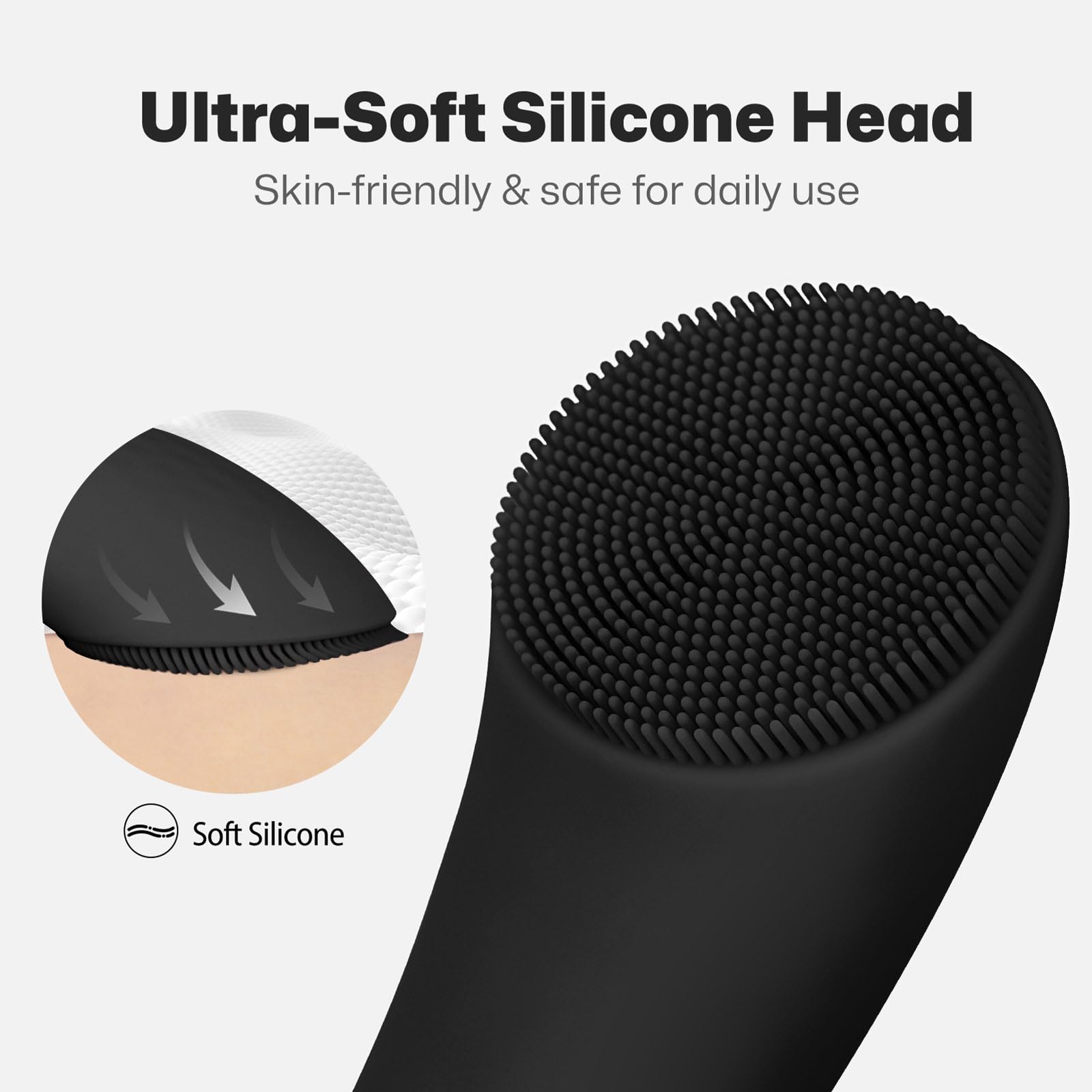 Silicone Facial Cleansing Brush with Heat Massage Rechargeable