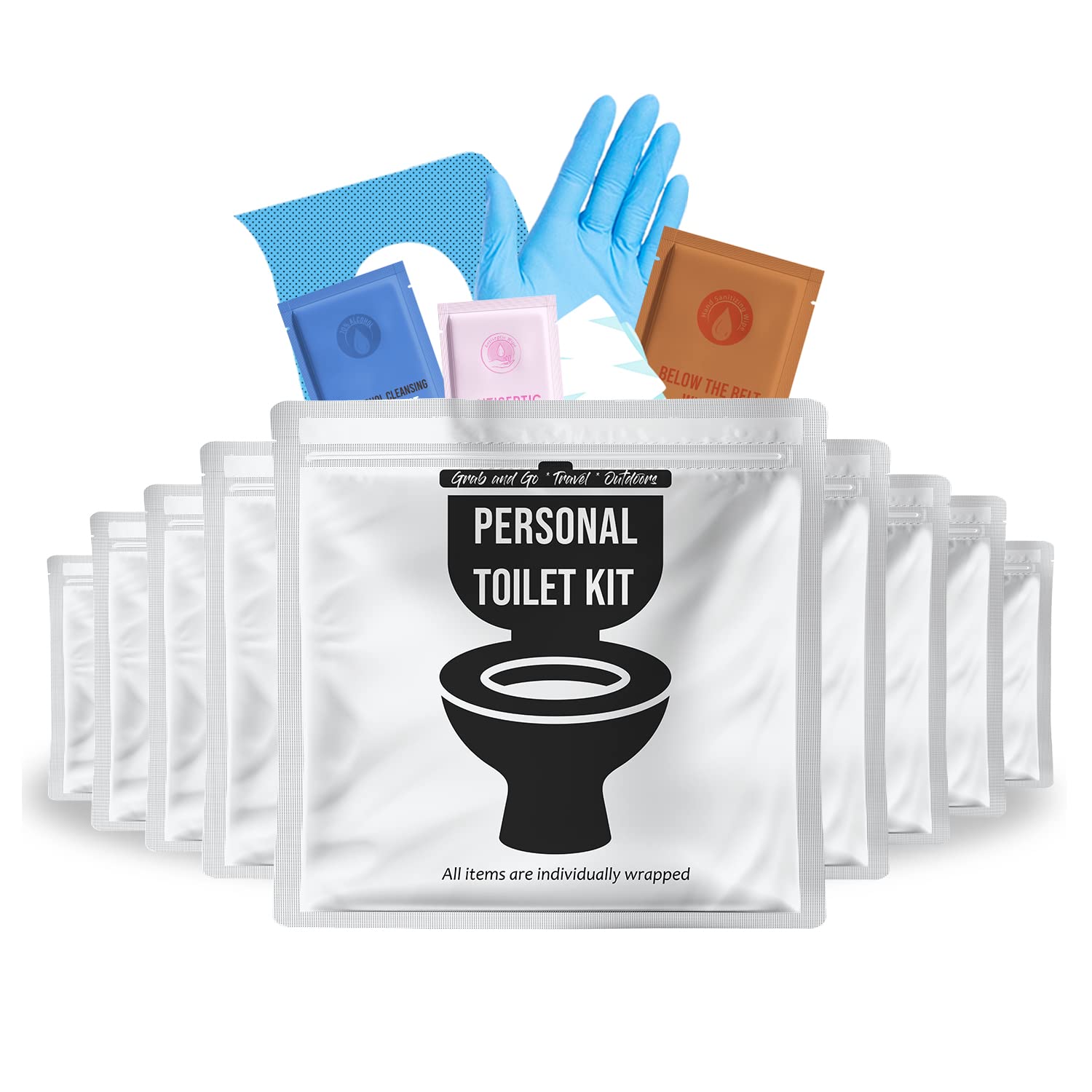 Disposable Toilet Hygiene Kit 10 Pack Travel Protection Set