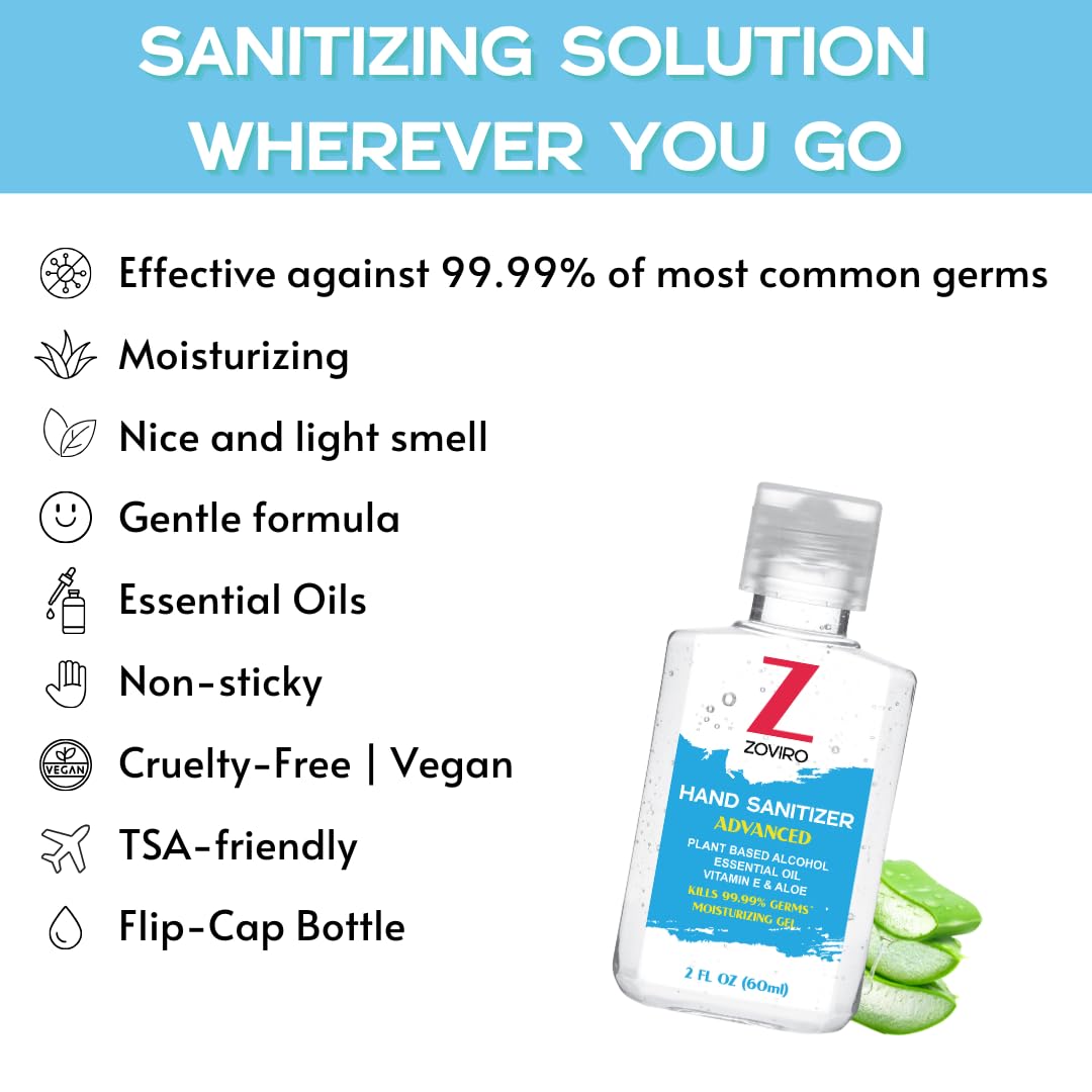 Mini Hand Sanitizer Gel with Aloe & Essential Oils 2oz