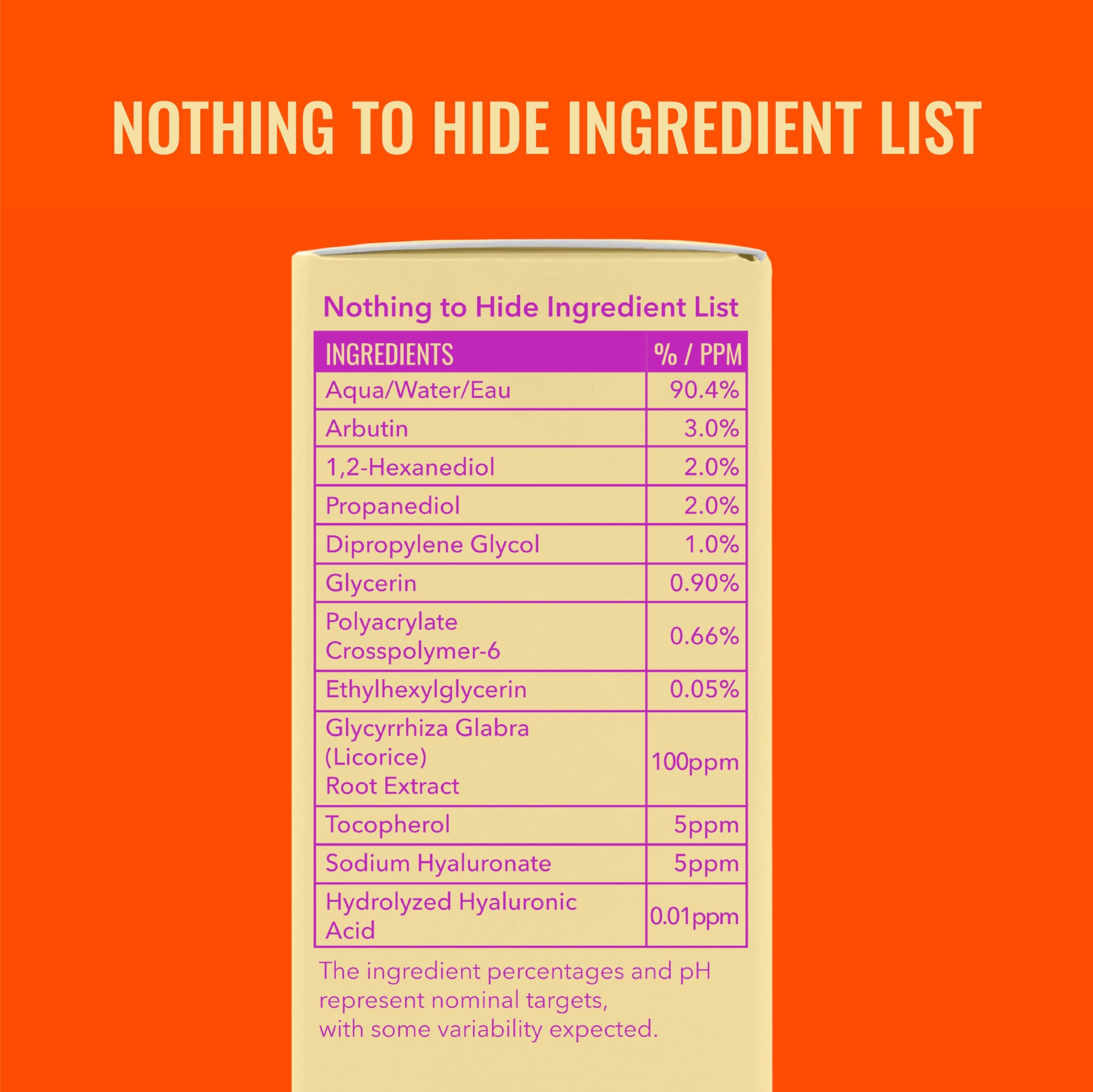 Daily Brightening Serum with Beta Arbutin & Hyaluronic 1oz