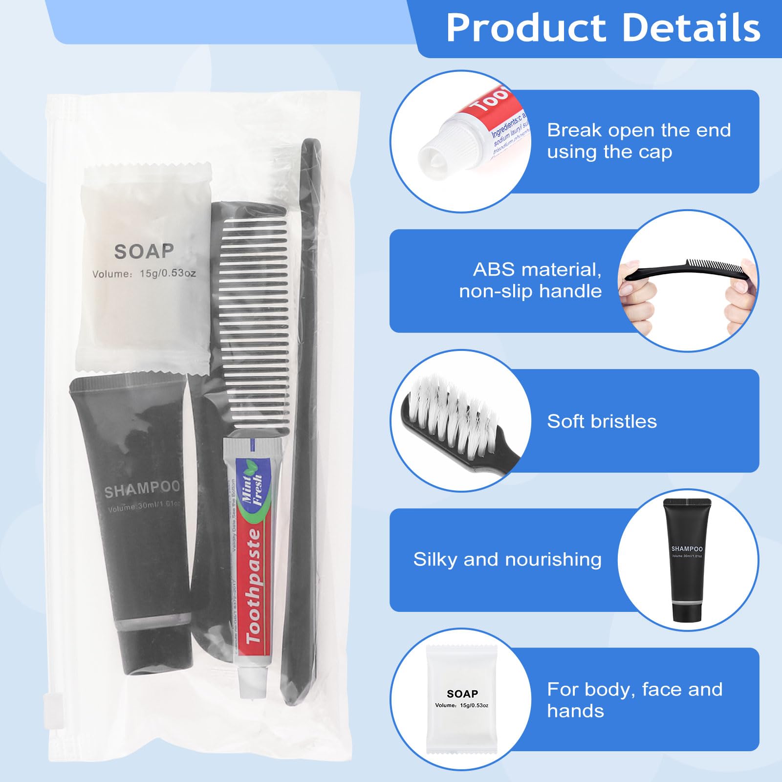 Bulk Hygiene Kit with Toothbrush & Essentials Travel Pack