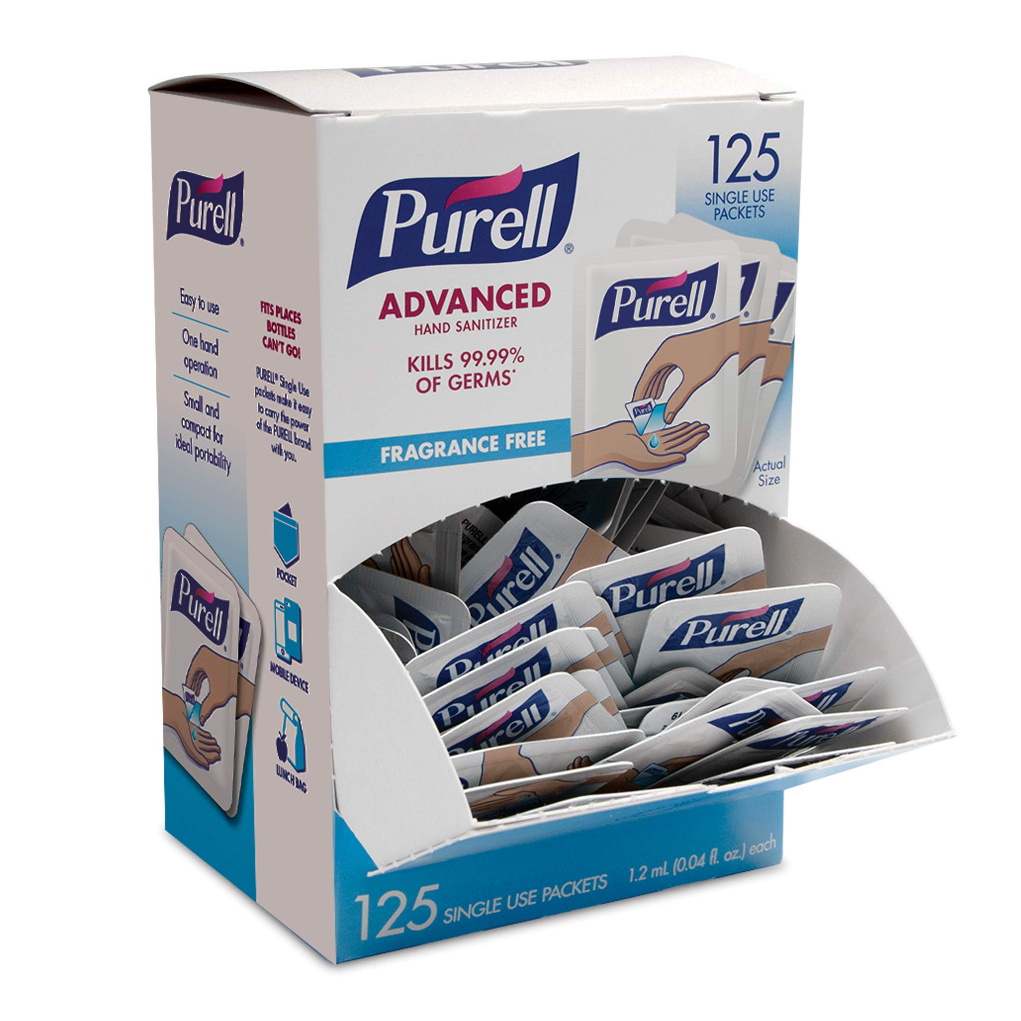 Purell SINGLES Advanced Hand Sanitizer Gel Count Single-Use Travel-Size Packets
