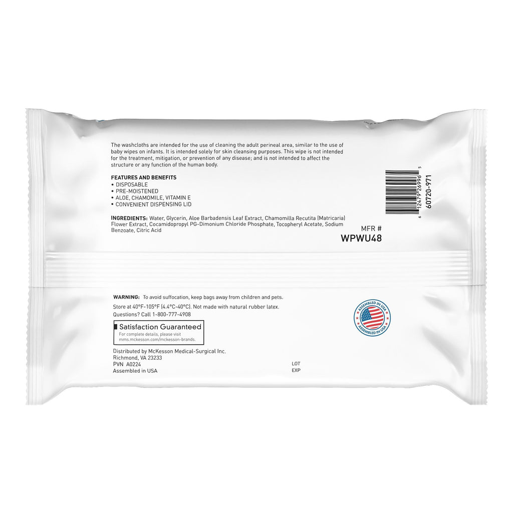 Disposable Washcloth Wipes Unscented No-Rinse Gentle Clean