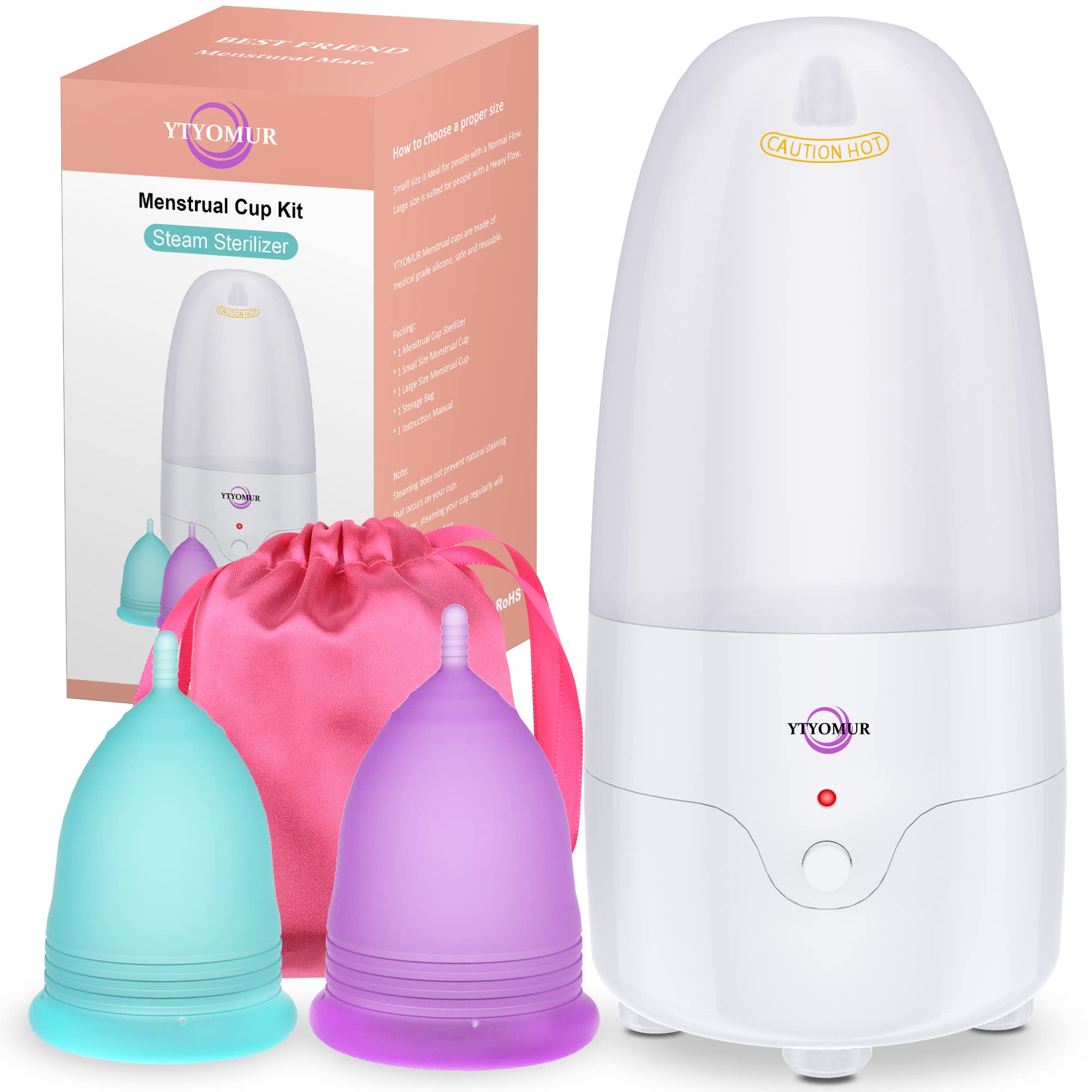 Menstrual Cup Sterilizer Kit with Reusable Cups Cleaner Set