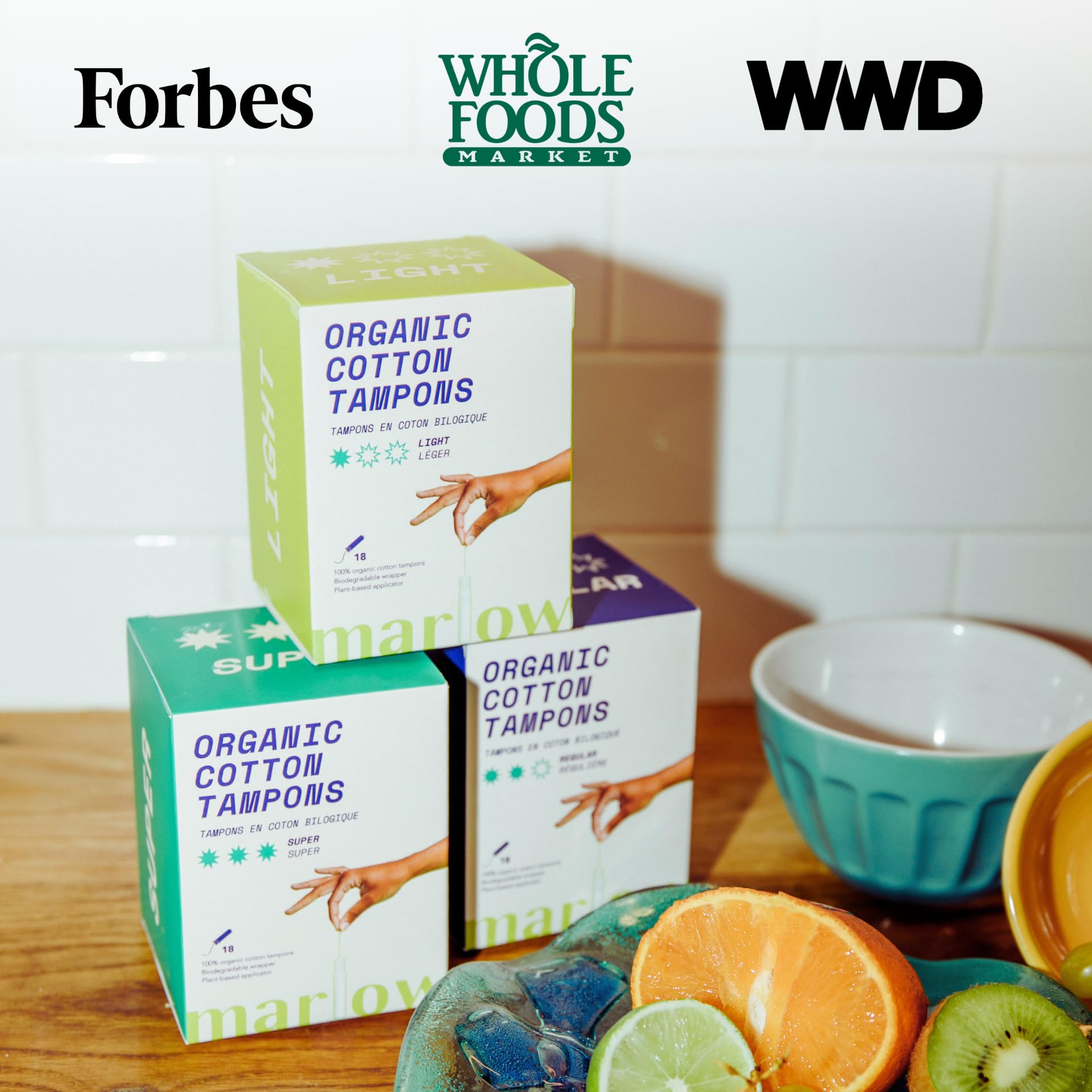 Organic Cotton Tampons with Plant-Based Applicator Biodegradable