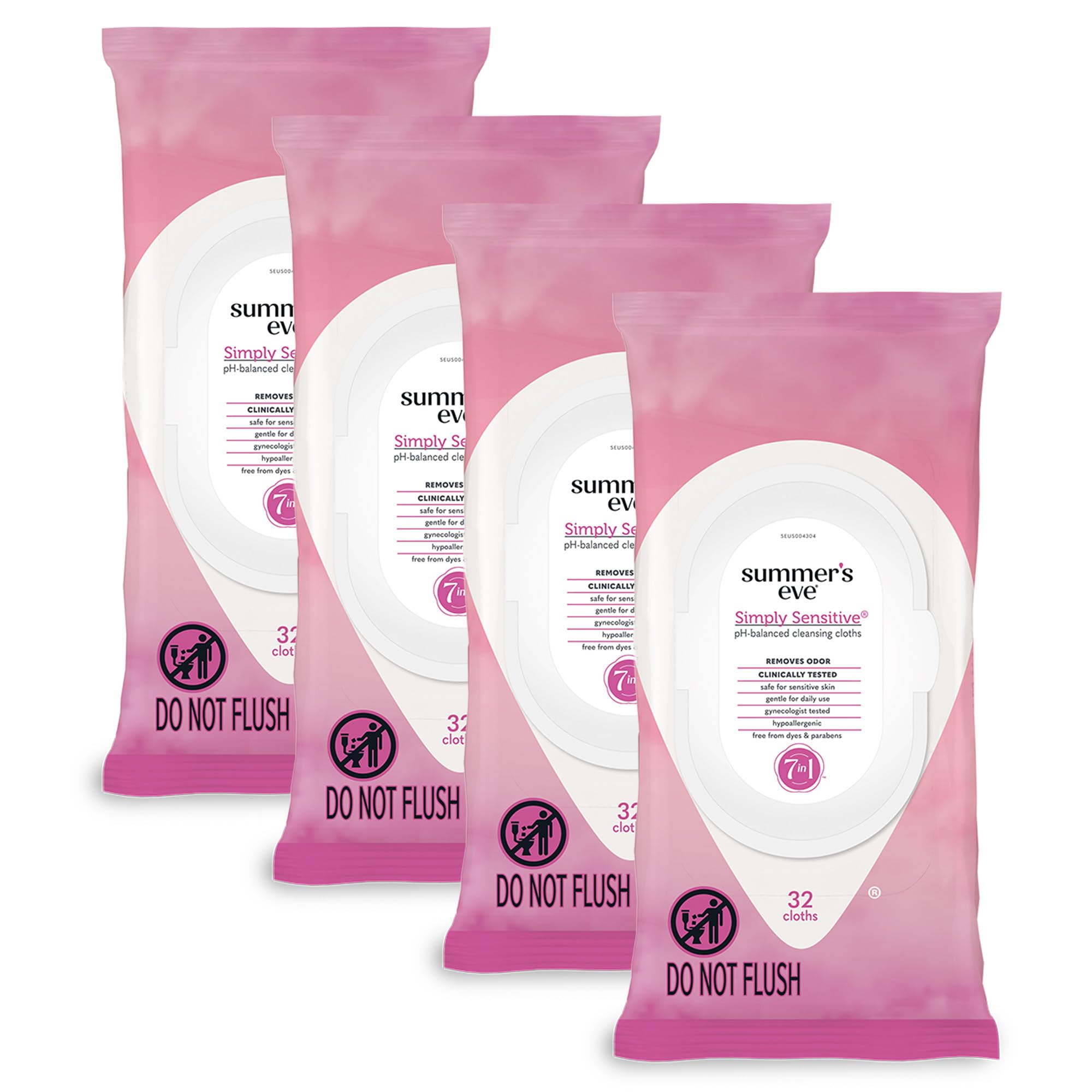 Sensitive Feminine Wipes pH Balanced Gentle Care 32 Count Pack