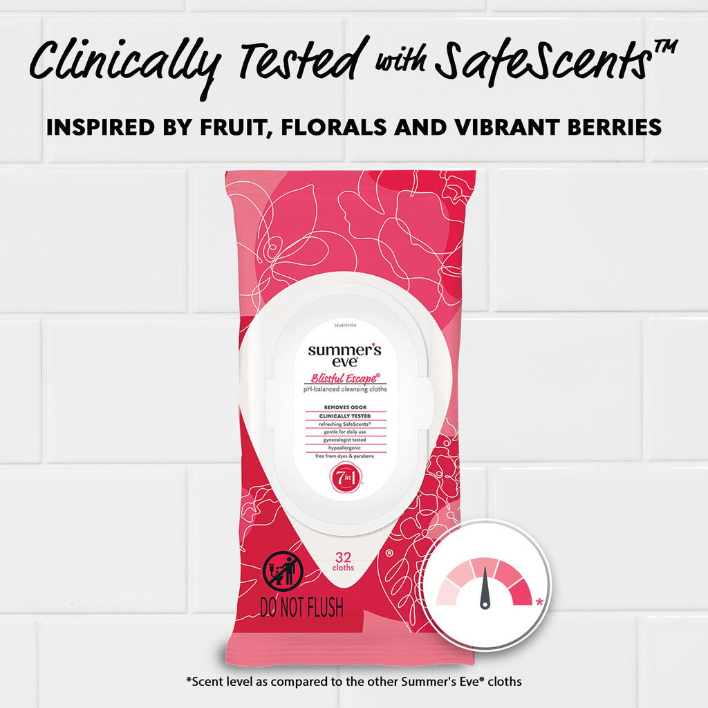 Sensitive Feminine Wipes pH Balanced Gentle Care 32 Count Pack