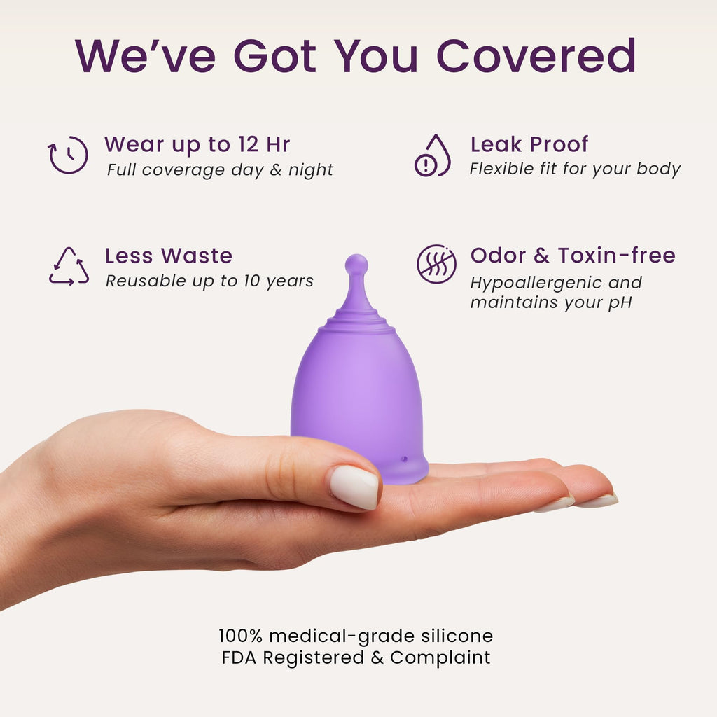 Reusable Menstrual Cup Set Medical Silicone 12 Hour Protection