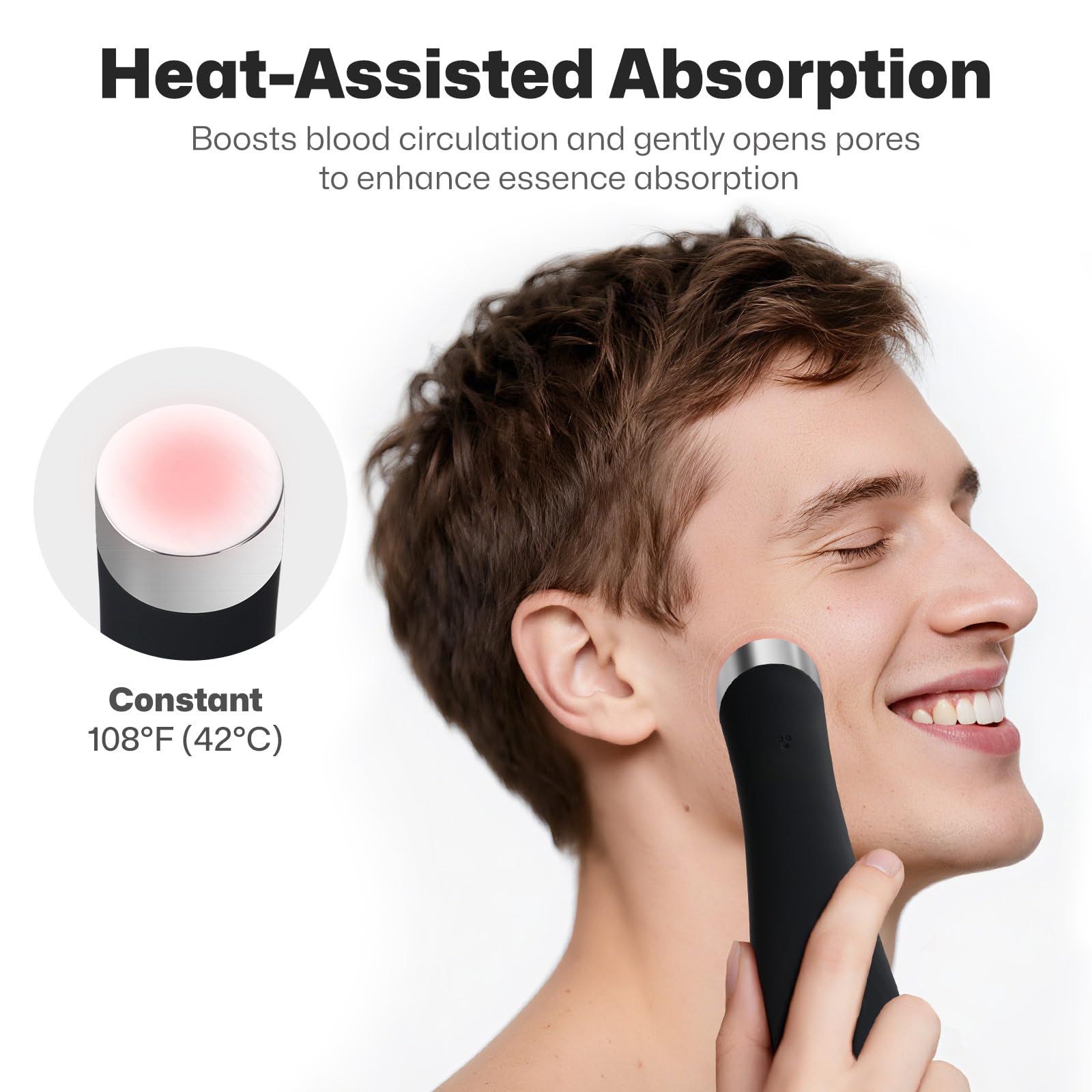 Silicone Facial Cleansing Brush with Heat Massage Rechargeable