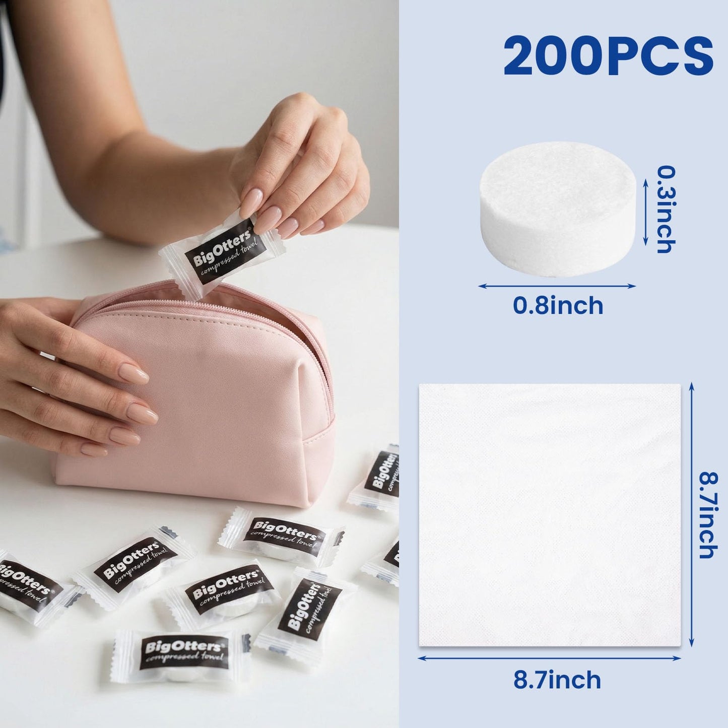Compressed Towel Tablets 200 Pack Portable Camping Wipes