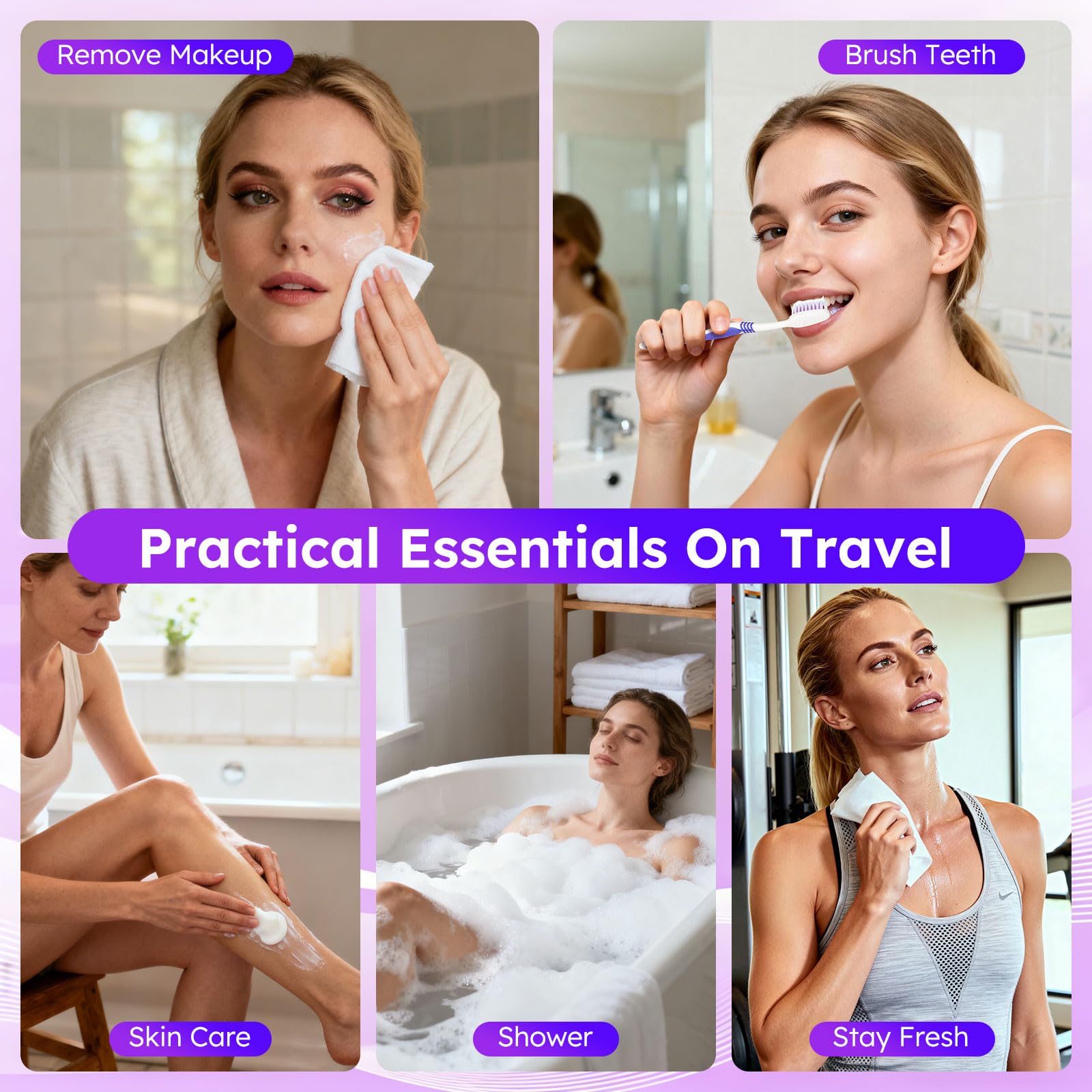 Disposable Hygiene Kit Travel Toiletry Essentials Set Bulk Pack