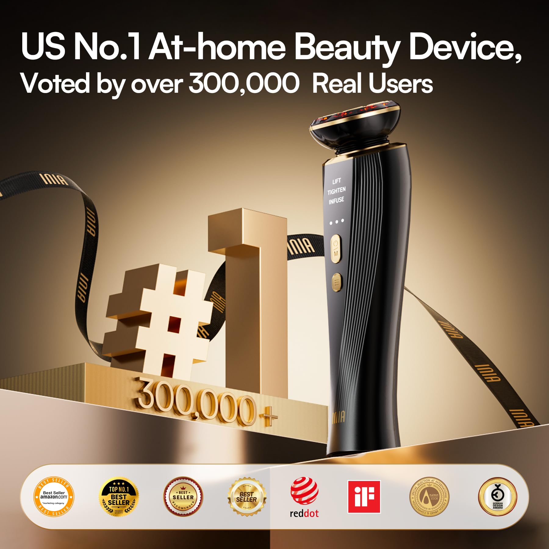 3-in-1 Red Light Therapy Device for Face & Neck Firming