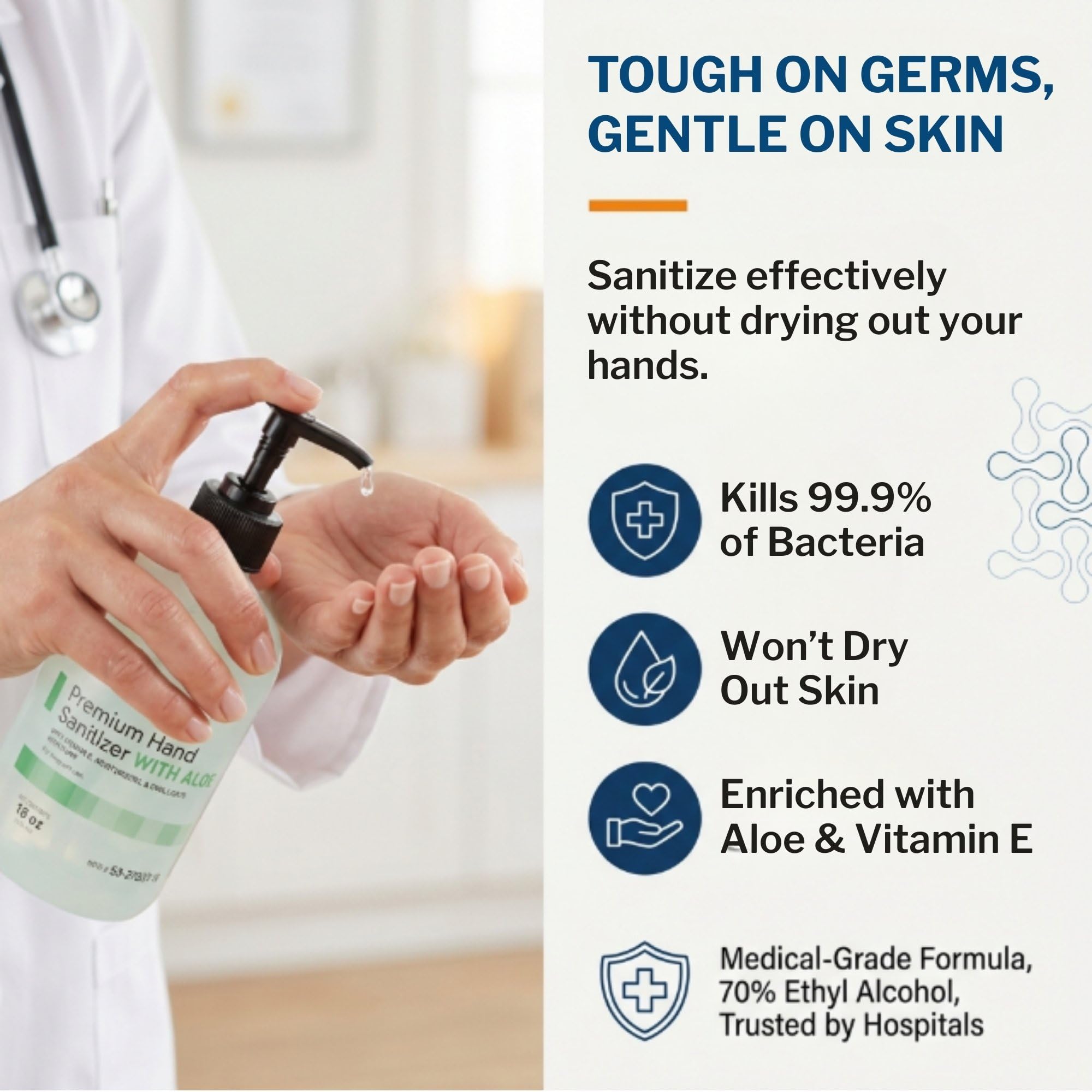 Alcohol Hand Sanitizer with Aloe Spring Water Scent 18oz