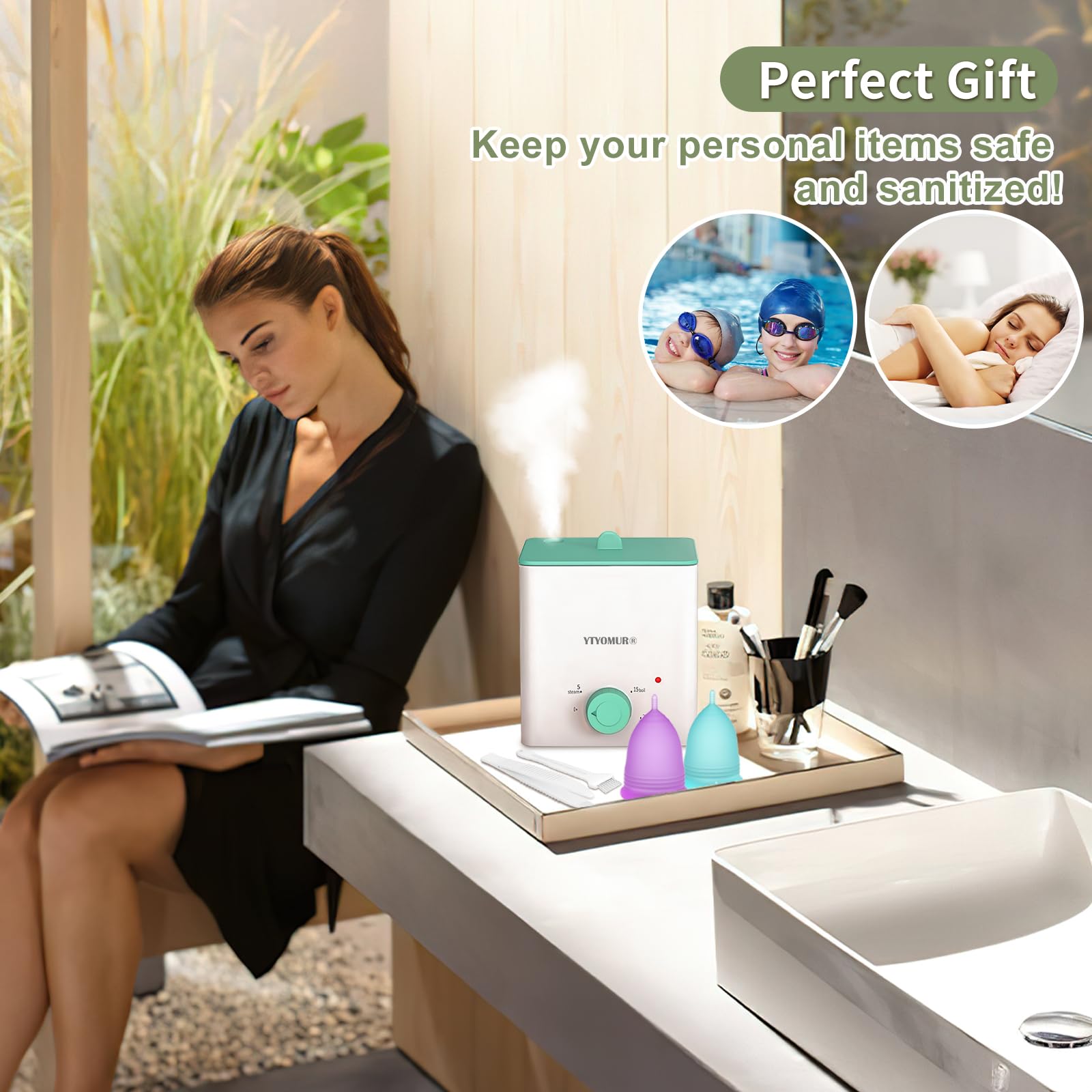 Menstrual Cup Sterilizer Kit with Reusable Cups Cleaner Set