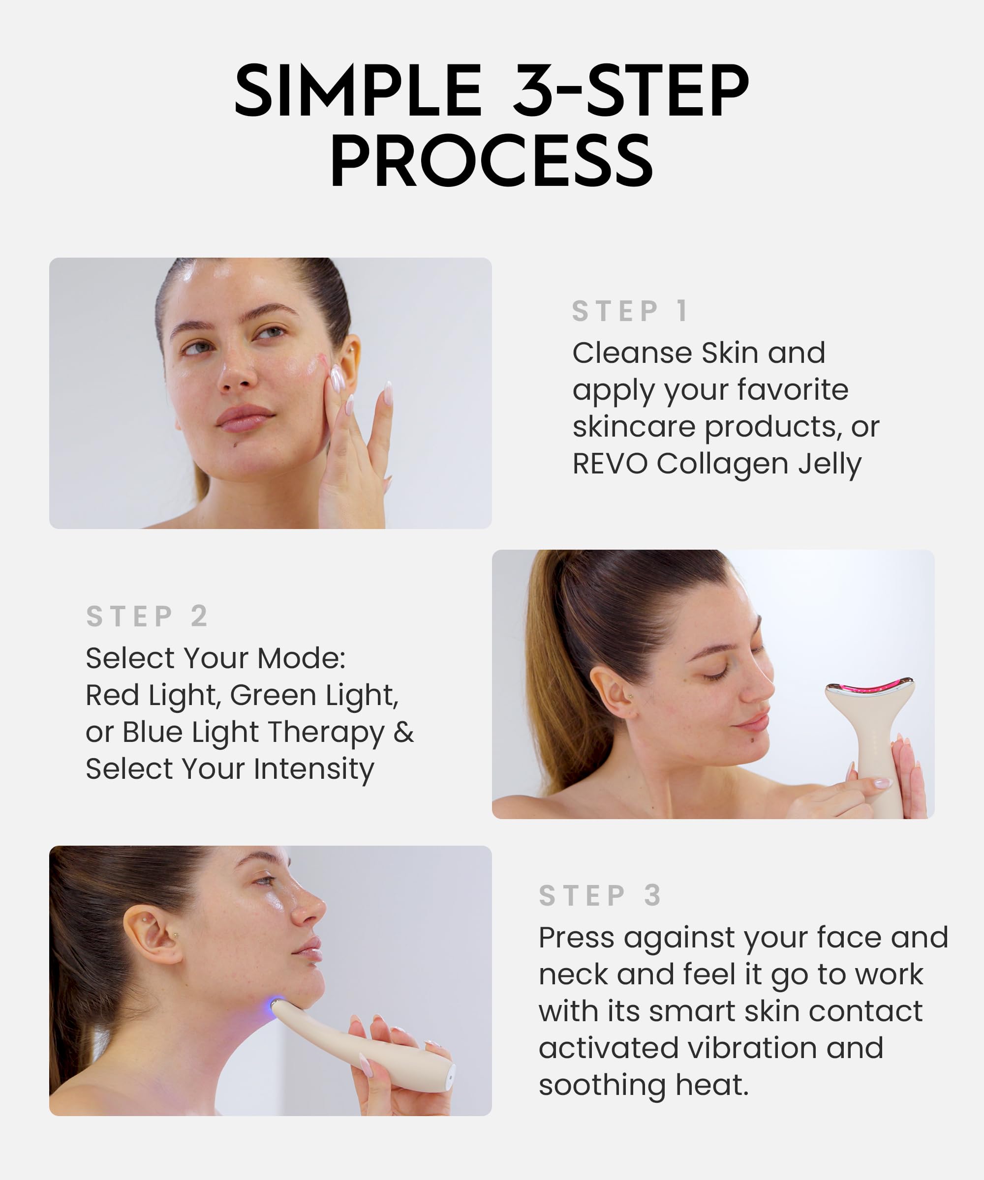 3-in-1 Face & Neck Beauty Massager with LED Light Therapy