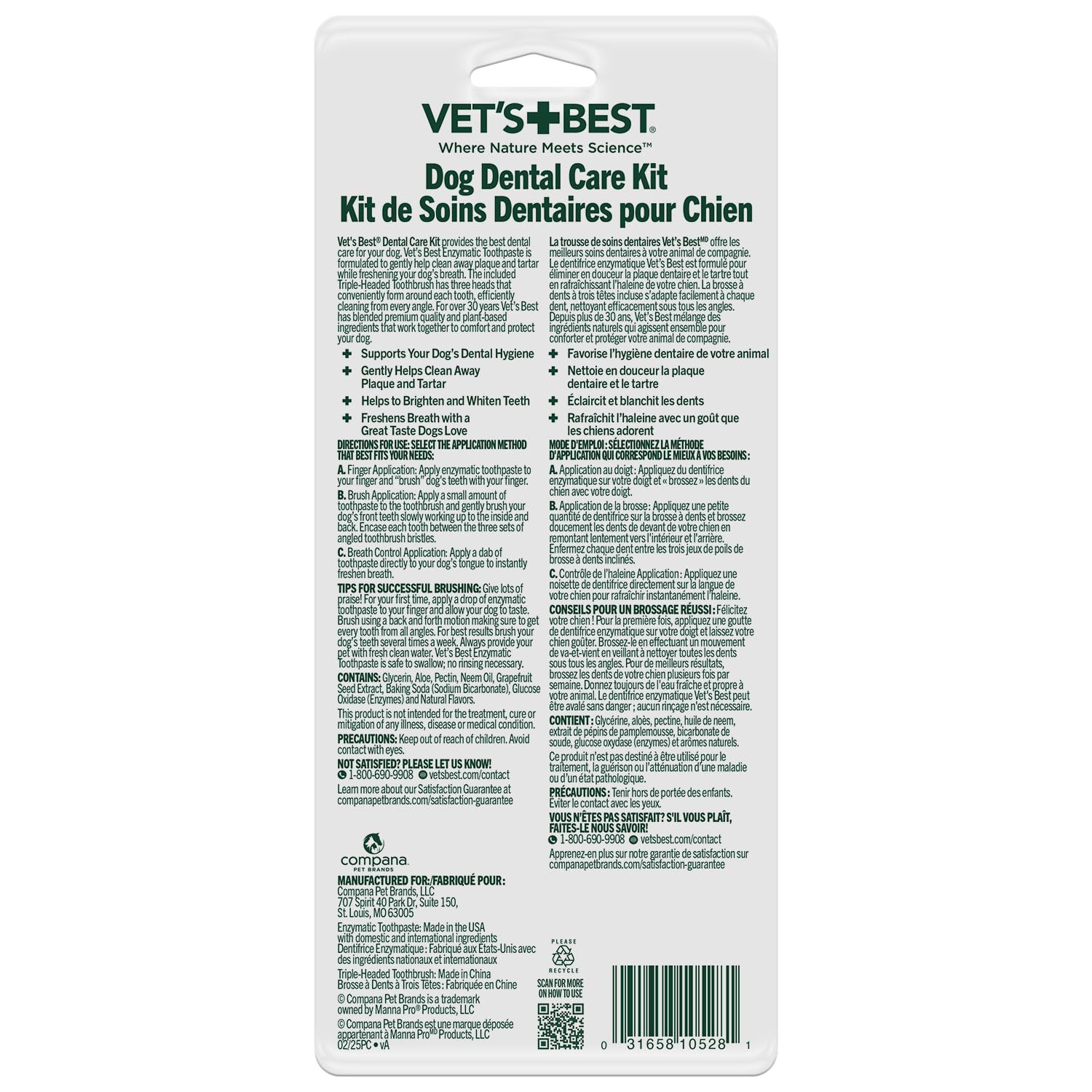 Vet's Best Dog Toothpaste & Dog Toothbrush, Dental Kit