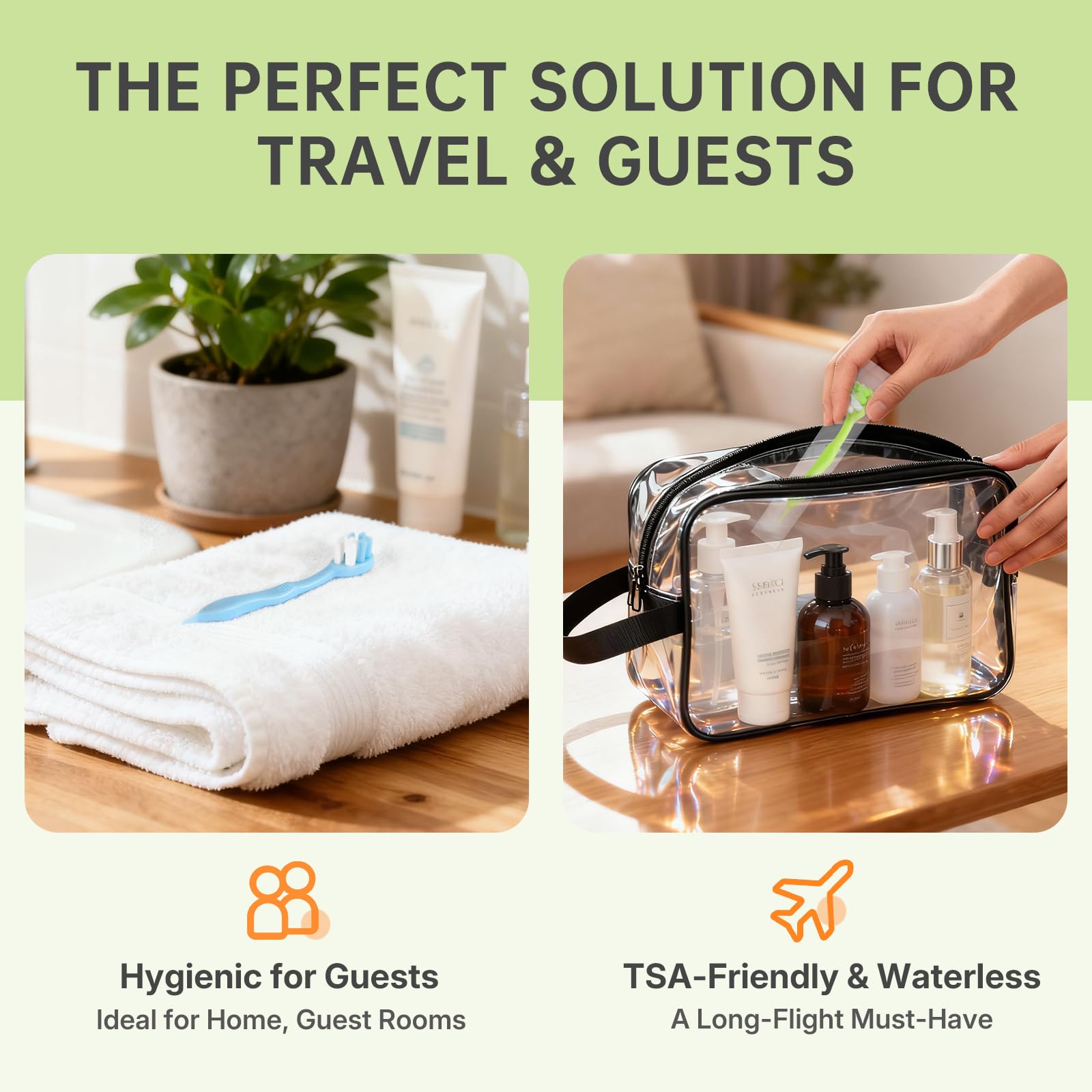 Pre-Pasted Disposable Travel Toothbrush Set Waterless Single Use