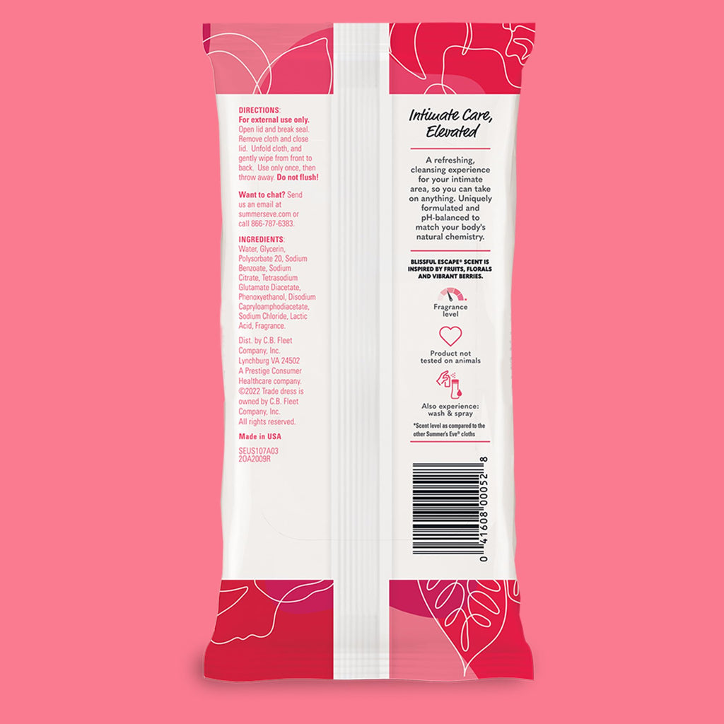 Sensitive Feminine Wipes pH Balanced Gentle Care 32 Count Pack