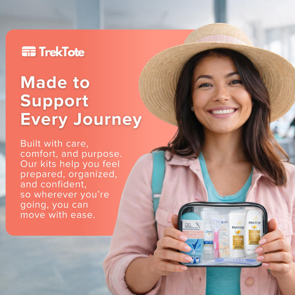 Women's Travel Hygiene Kit 15 Piece Essentials with Toiletry Bag