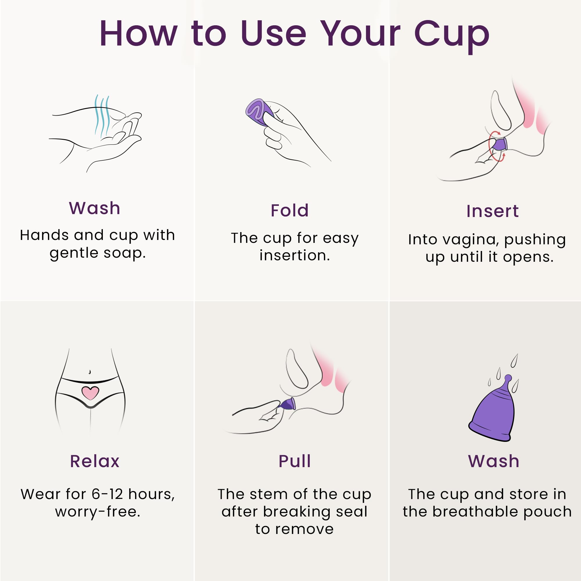 Reusable Menstrual Cup Set Medical Silicone 12 Hour Protection