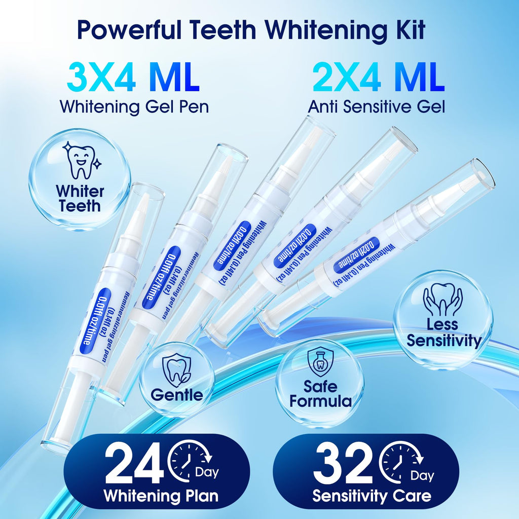 LED Teeth Whitening Kit with Pens & Desensitizing Care