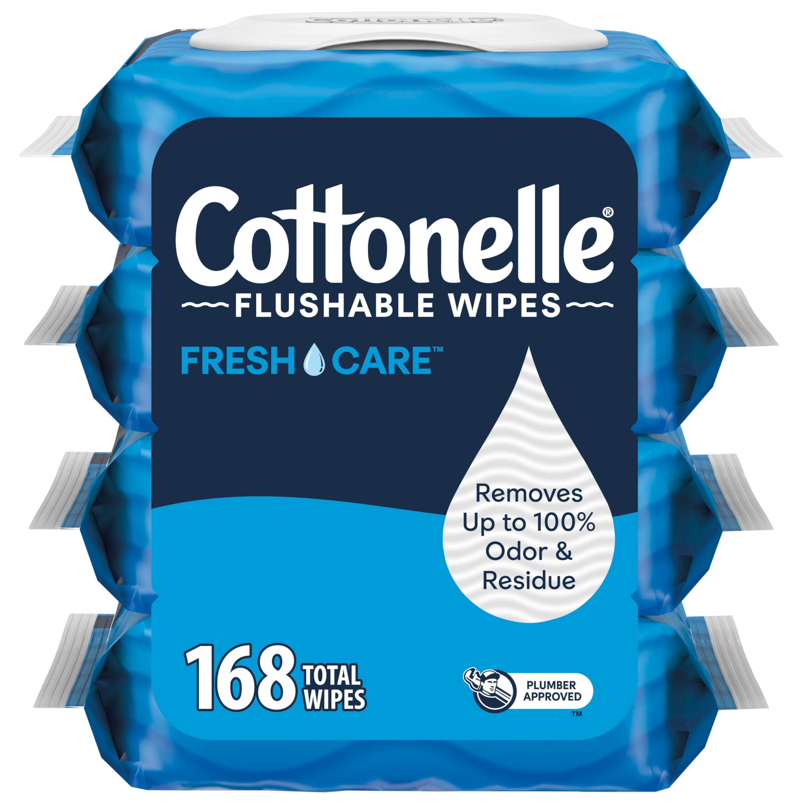 Flushable Wet Wipes Fresh Feel 336 Count Adult Hygiene