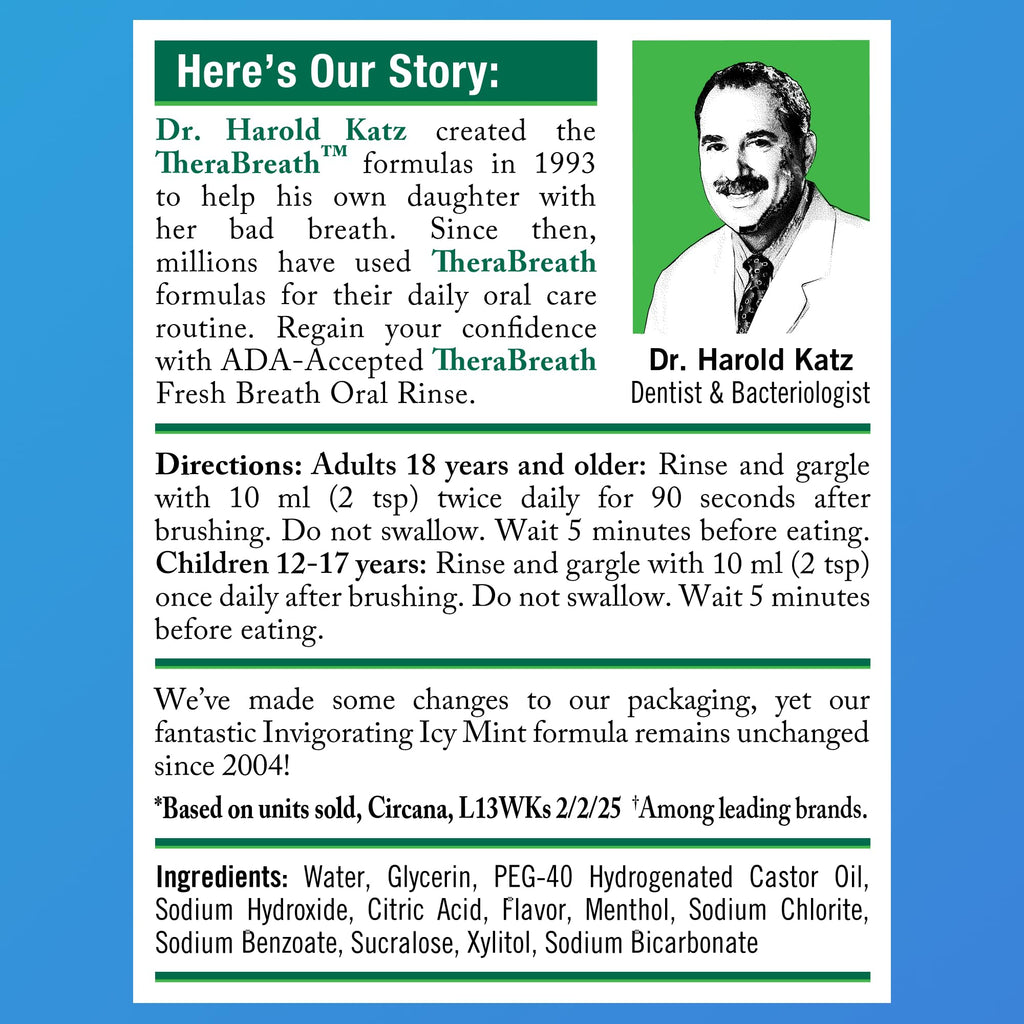 Alcohol-Free Fresh Breath Mouthwash Icy Mint 16oz Duo