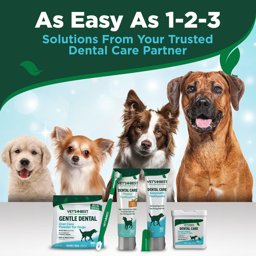 Vet's Best Dog Toothpaste & Dog Toothbrush, Dental Kit