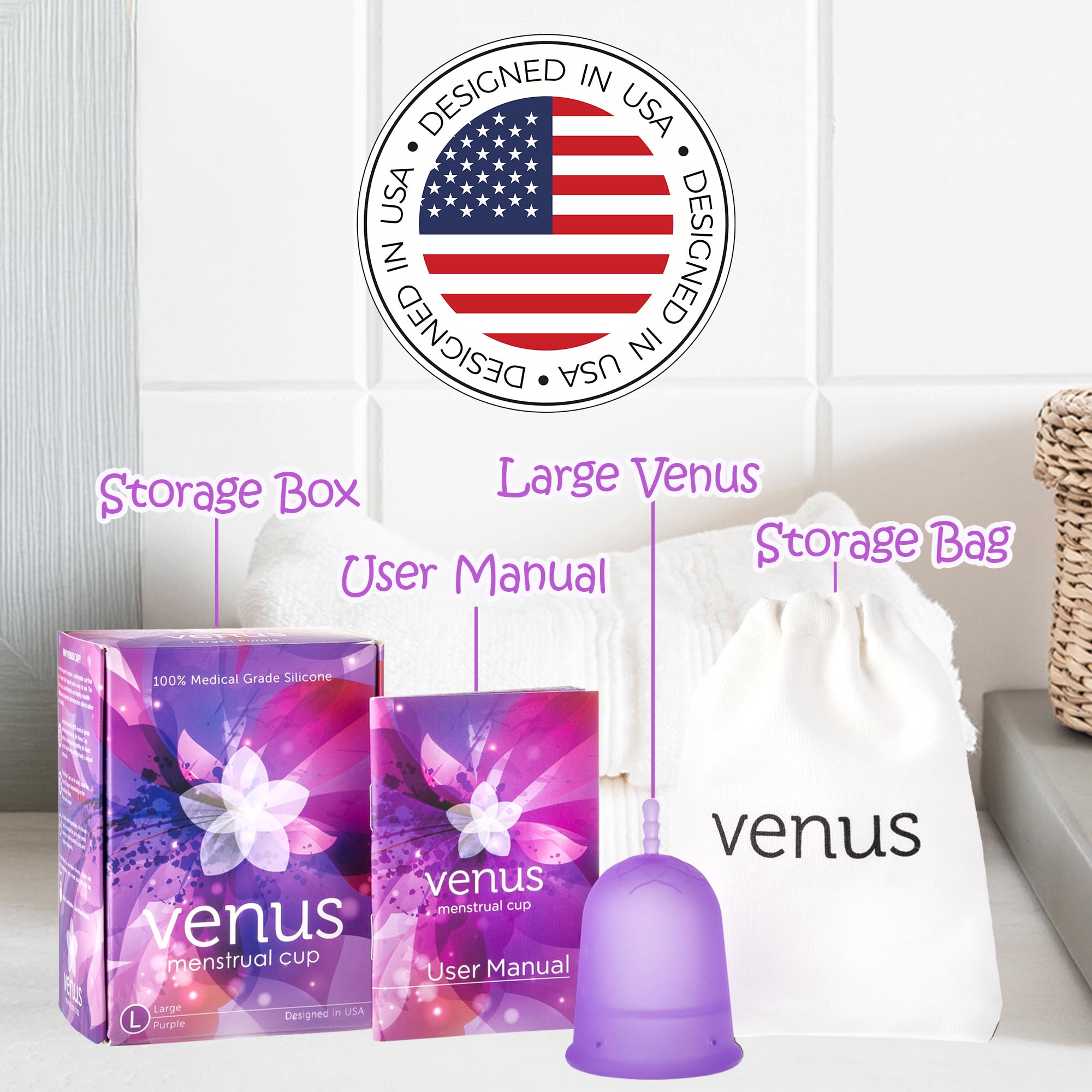 Reusable Menstrual Cup Medical-Grade Silicone Heavy Flow Care