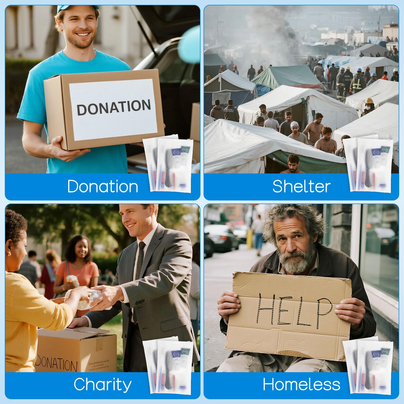 Disposable Travel Toiletry Kit with Toothbrush Shampoo Body Wash Set