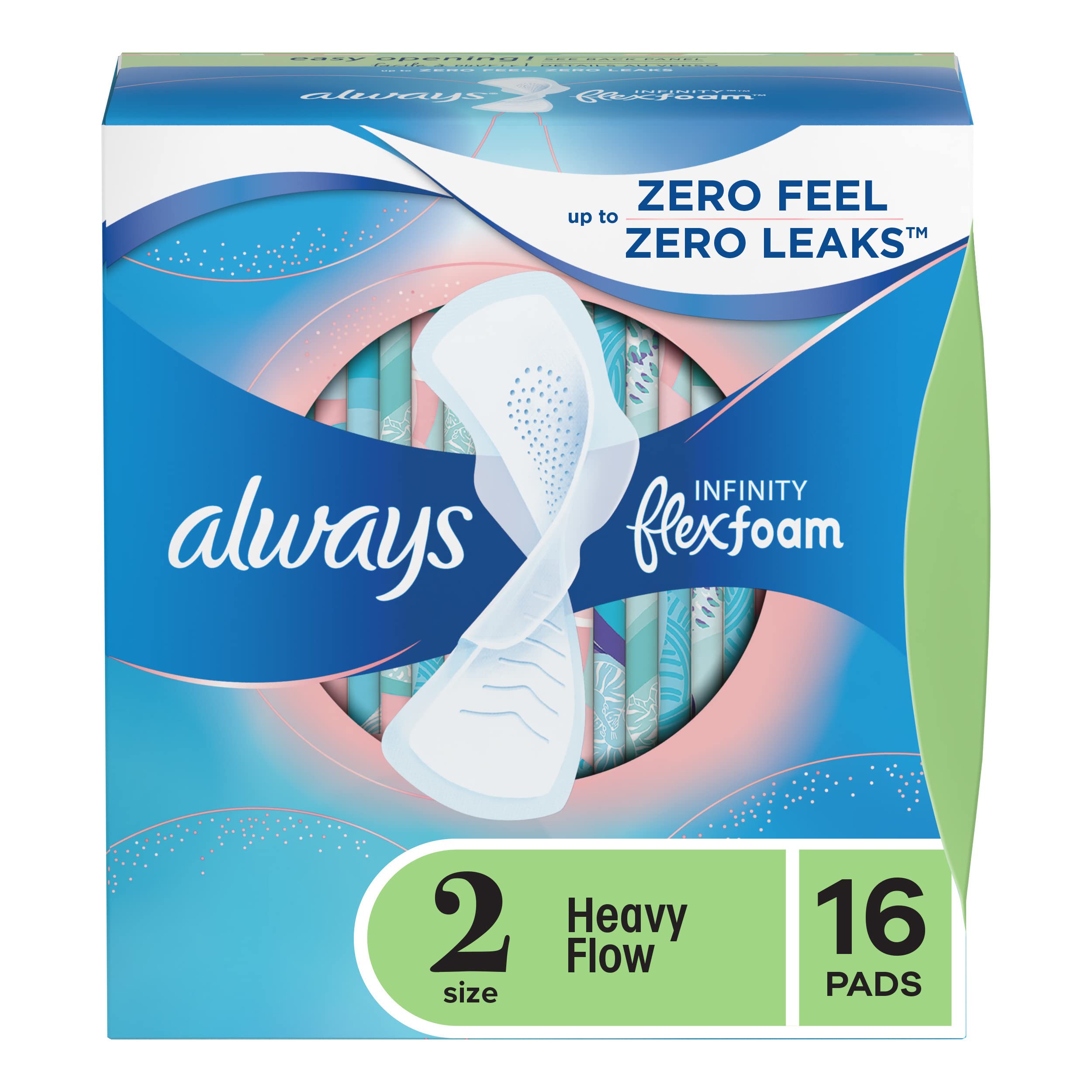 Infinity Feminine Pads Heavy Flow Unscented 96 Count Pack