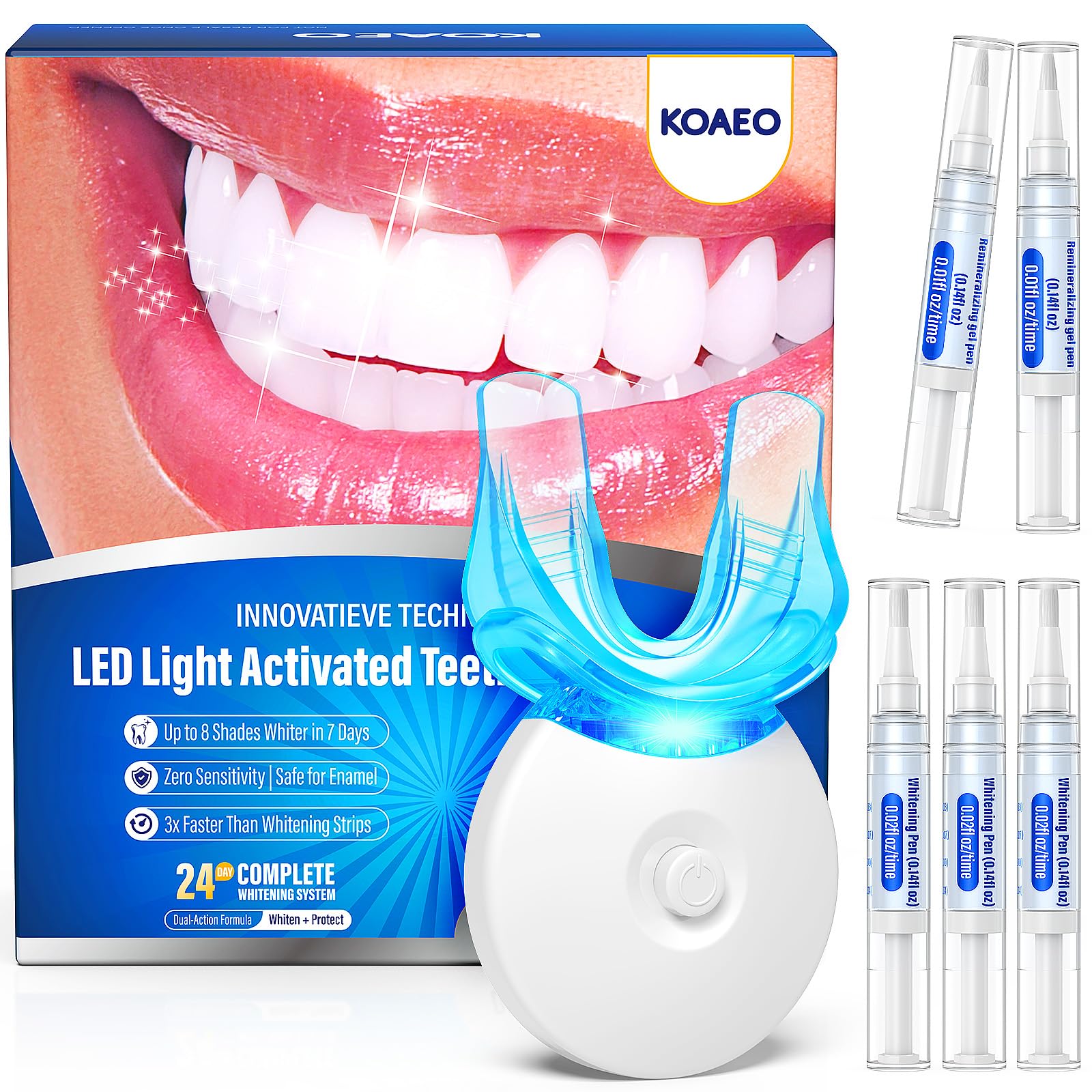LED Teeth Whitening Kit with Pens & Desensitizing Care