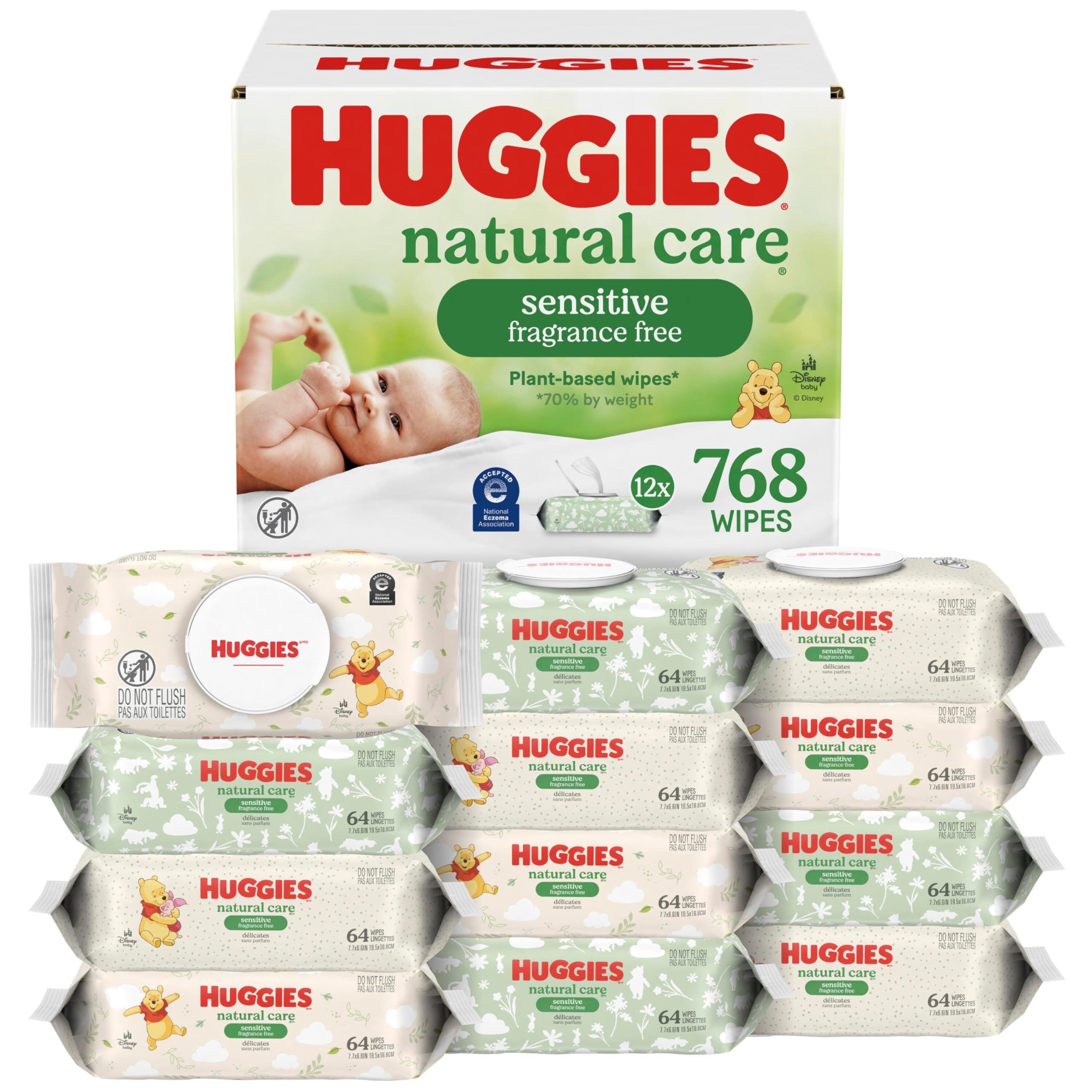 Sensitive Baby Wipes Unscented Hypoallergenic 560 Count Pack