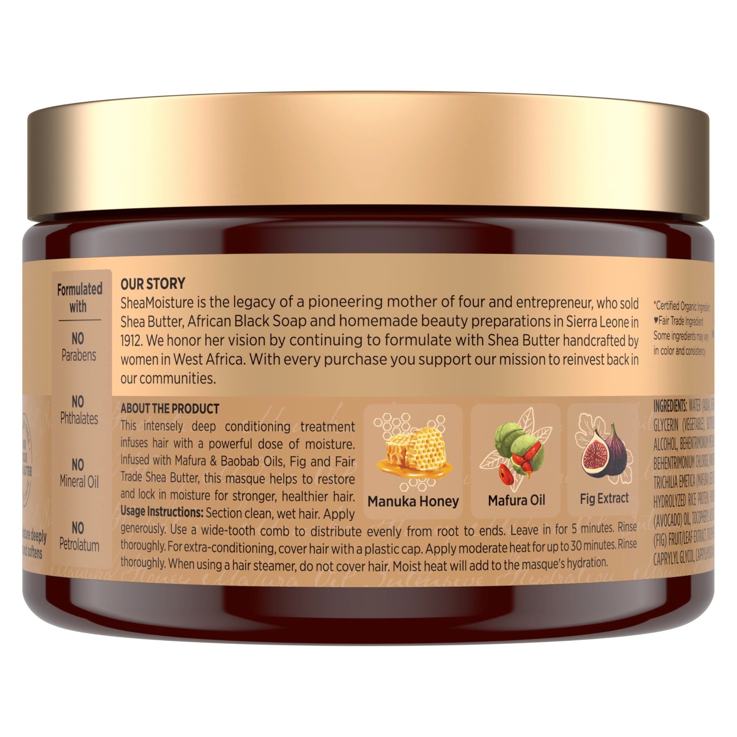 Intensive Hydration Hair Masque with Honey & Mafura Oil