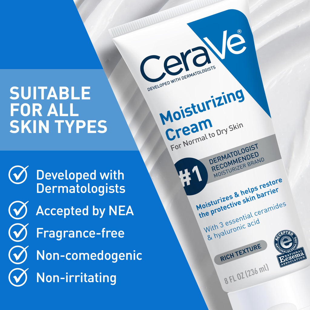 CeraVe Moisturizing Cream | Body and Face Moisturizer for Dry Skin