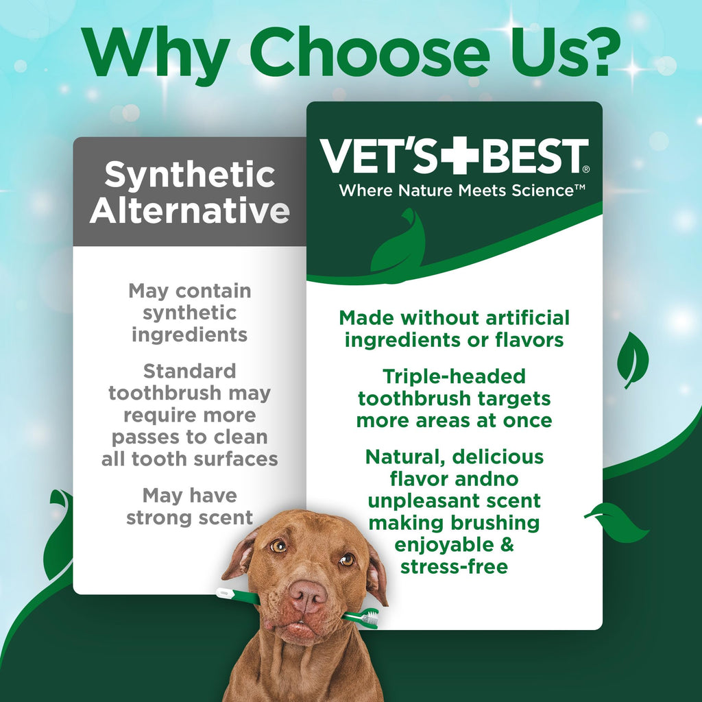 Vet's Best Dog Toothpaste & Dog Toothbrush, Dental Kit