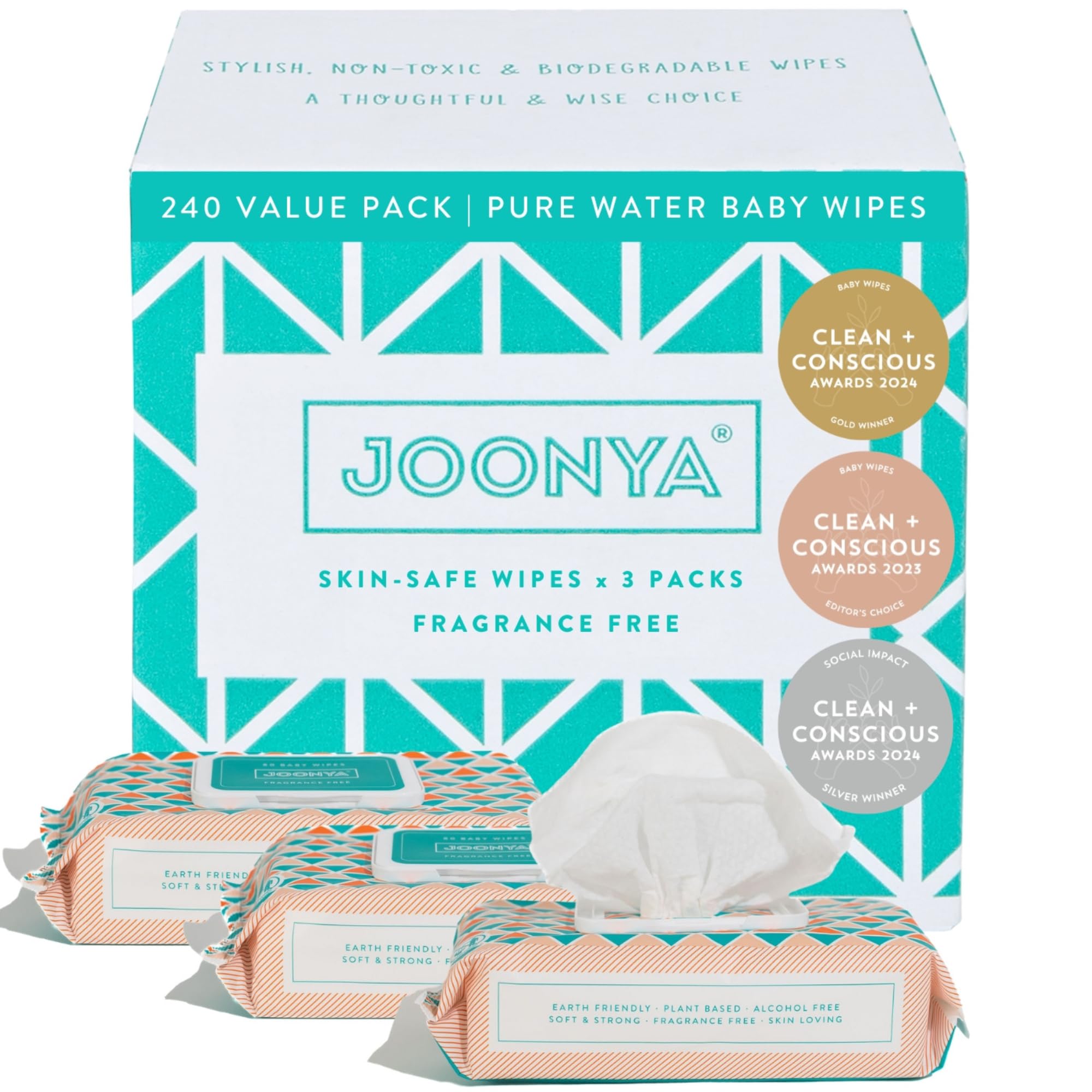 Plant-Based Unscented Baby Wipes Hypoallergenic Gentle Care