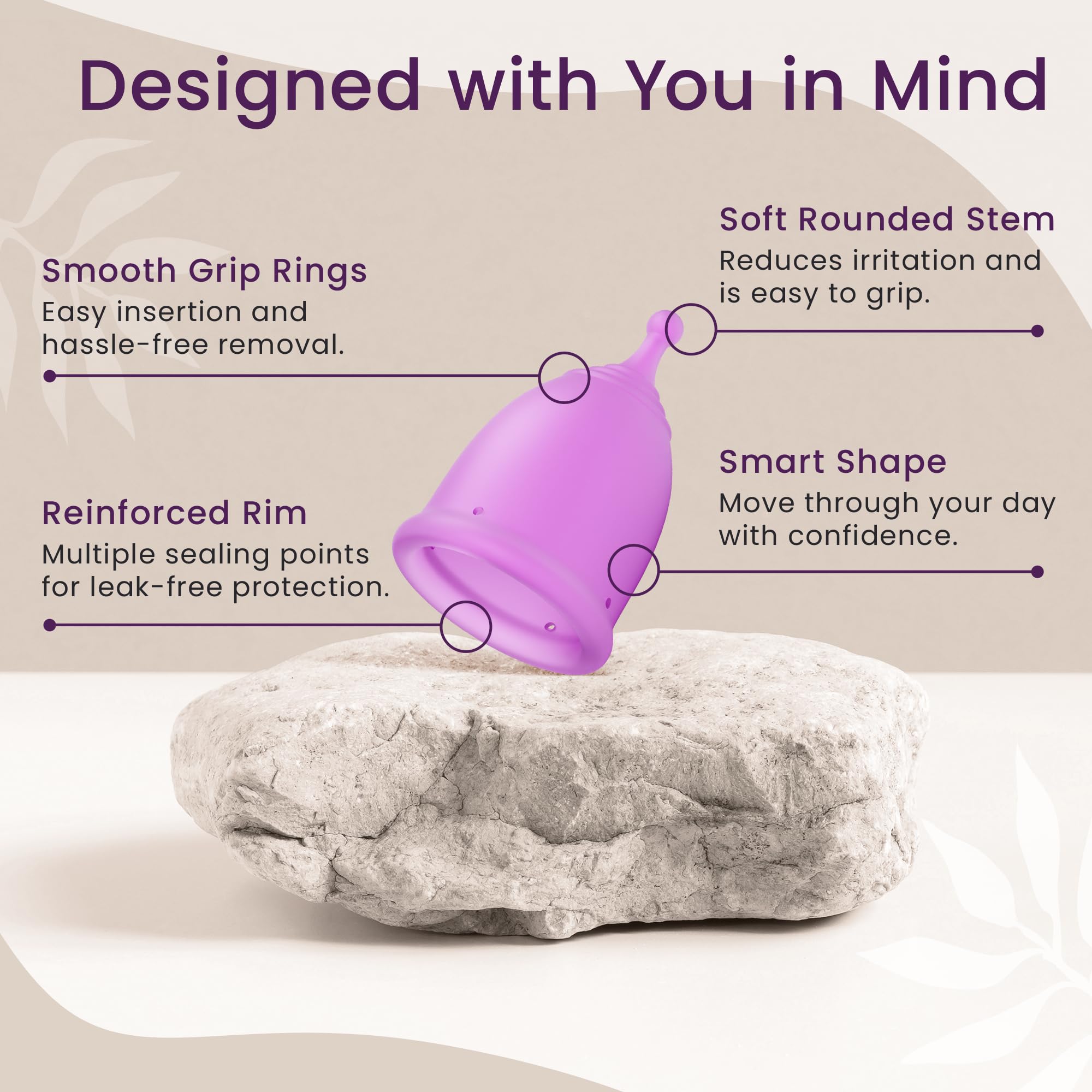 Reusable Menstrual Cup Set Medical Silicone 12 Hour Protection