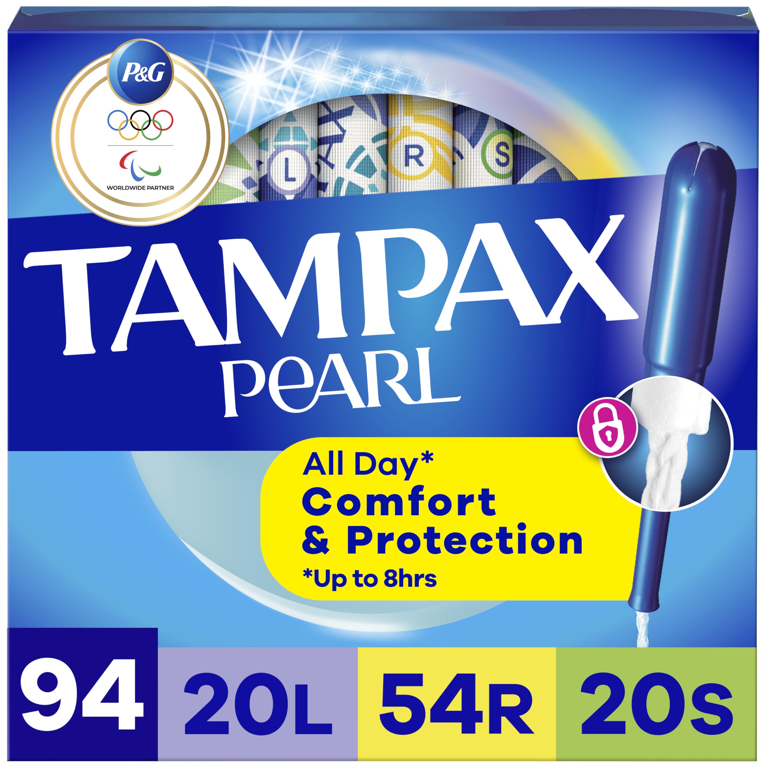 Pearl Tampons Multipack Light to Super Absorbency 94 Count